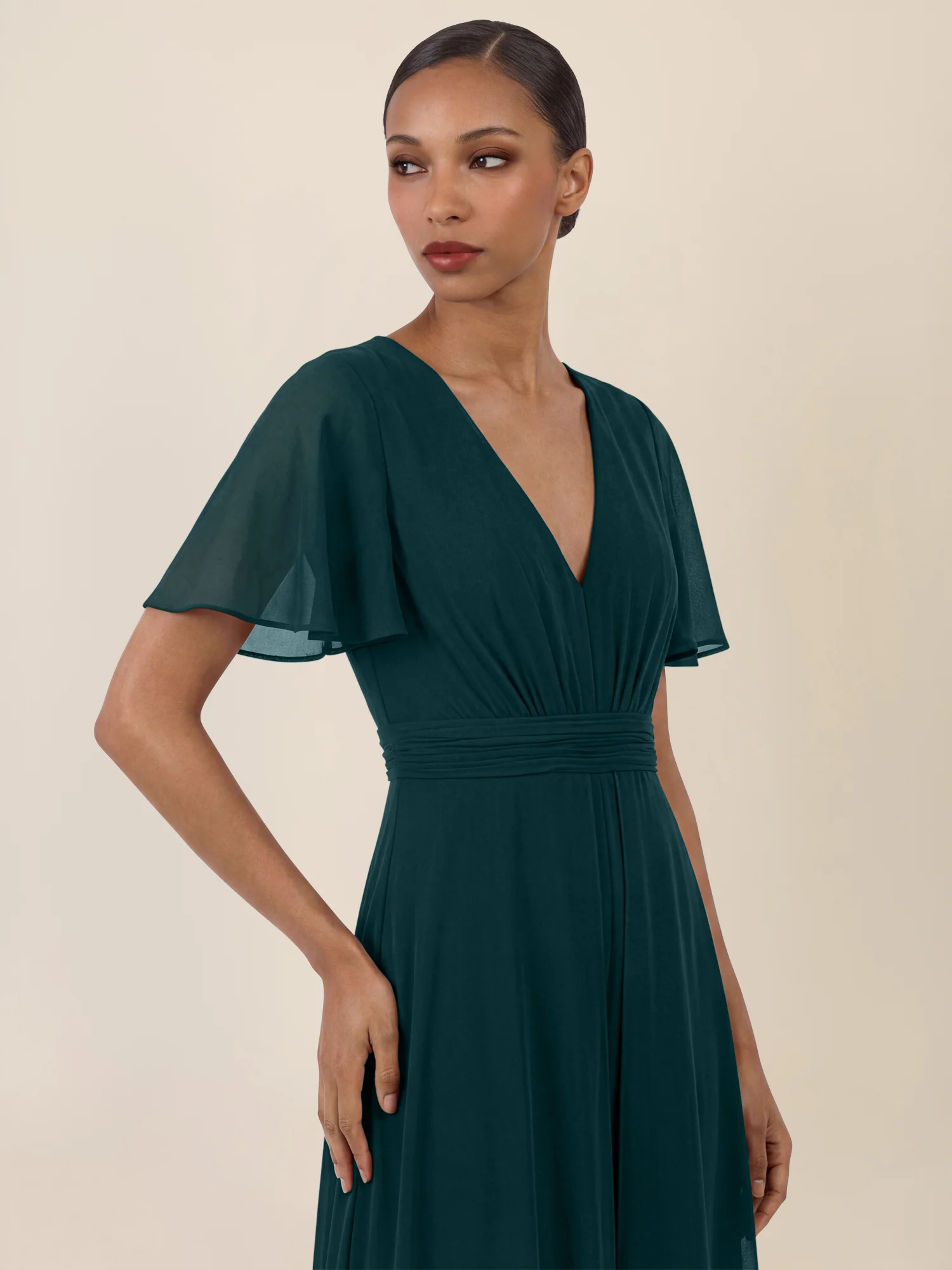 APART Eleganter Chiffonoverall mit fließendem Beinverlauf | emerald - Image 4