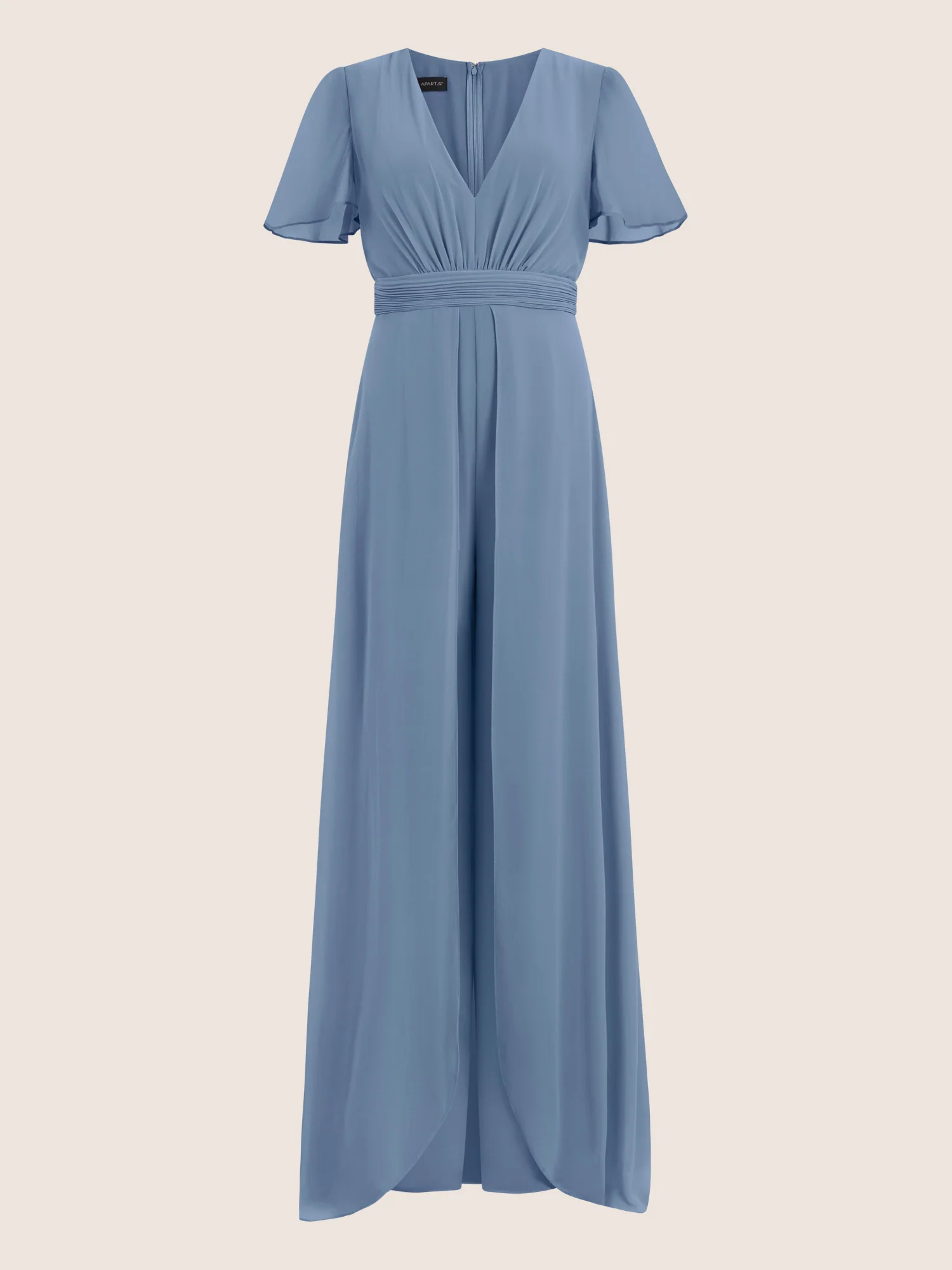 APART Eleganter Chiffonoverall mit fließendem Beinverlauf | rauchblau - Image 3