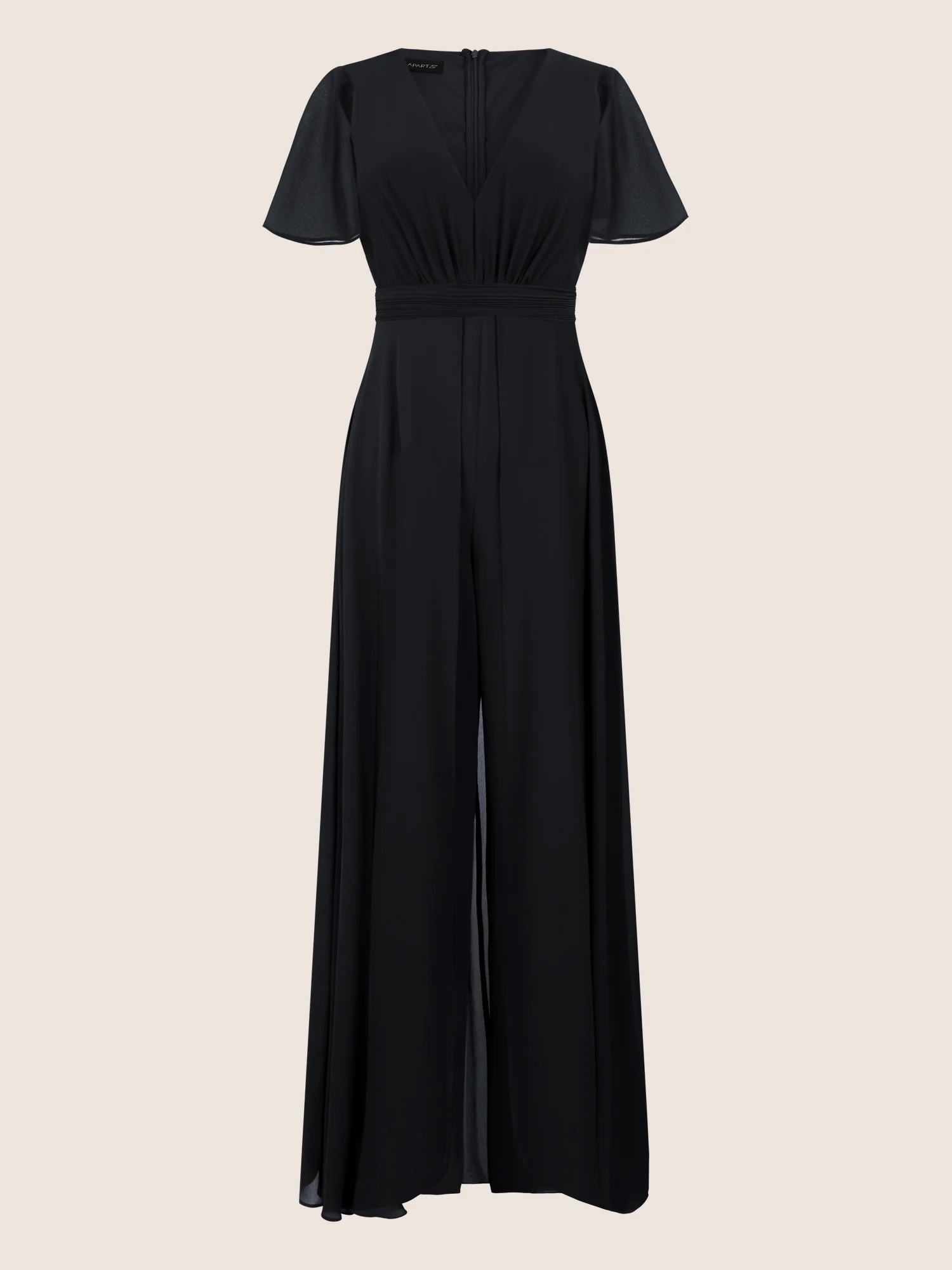 APART Eleganter Chiffonoverall mit fließendem Beinverlauf | schwarz - Image 3