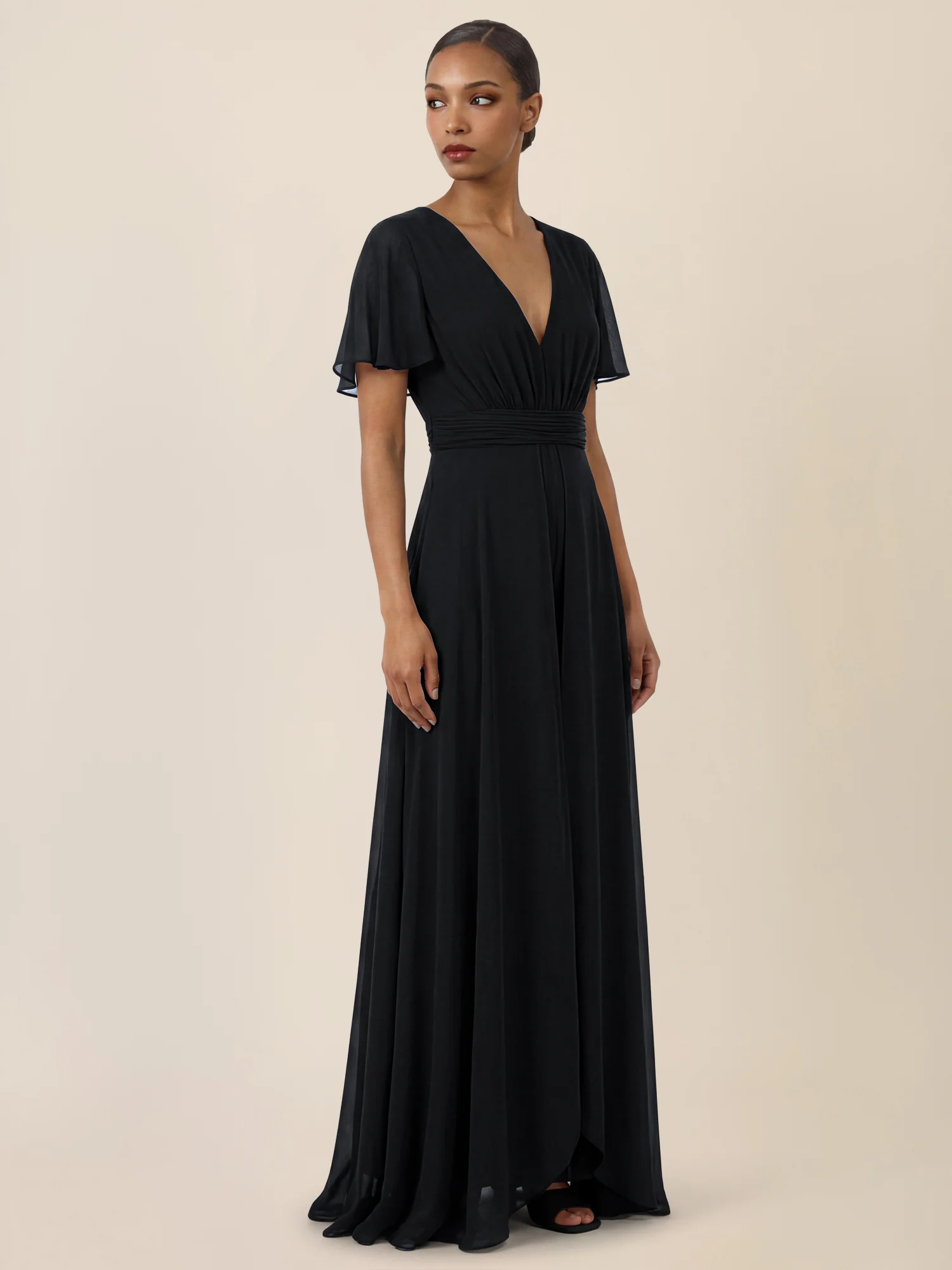 APART Eleganter Chiffonoverall mit fließendem Beinverlauf | schwarz - Image 5
