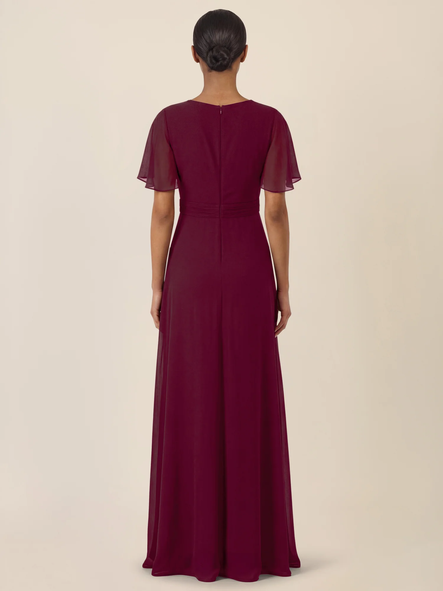 APART Eleganter Chiffonoverall mit fließendem Beinverlauf | weinrot - Image 2