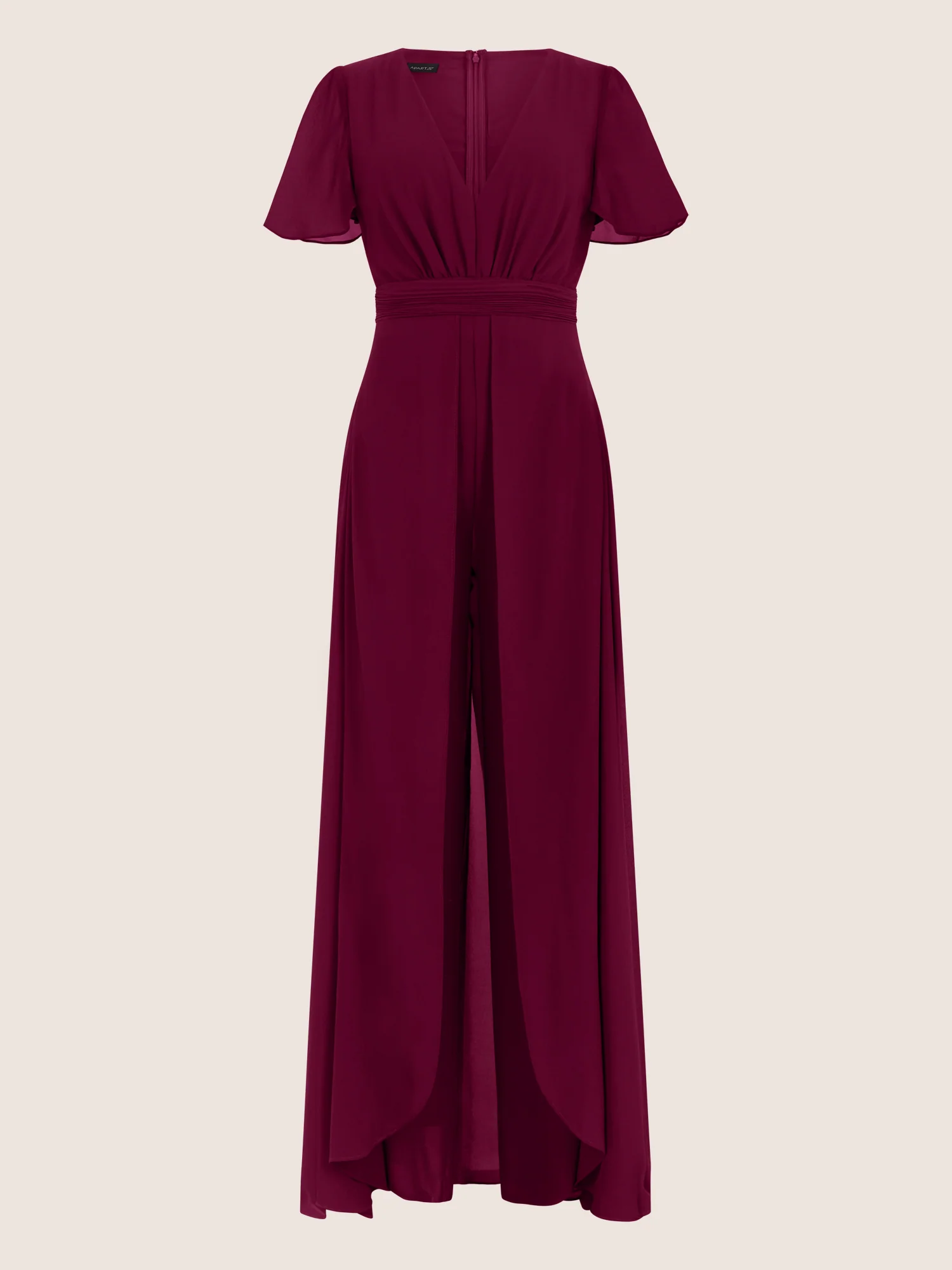 APART Eleganter Chiffonoverall mit fließendem Beinverlauf | weinrot - Image 3
