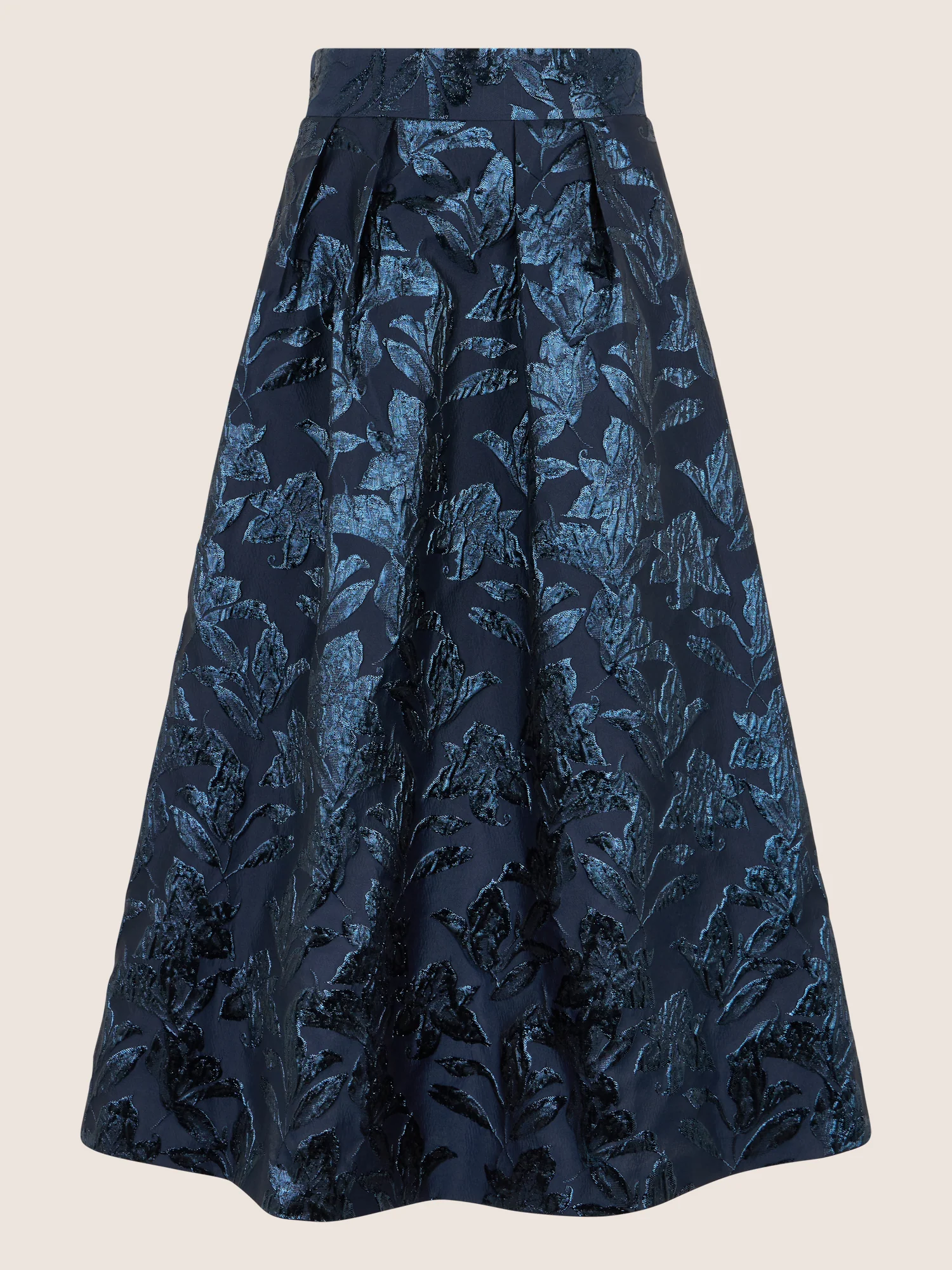 APART Eleganter Jacquard-Rock in A-Linie | nachtblau-metallic - Image 4