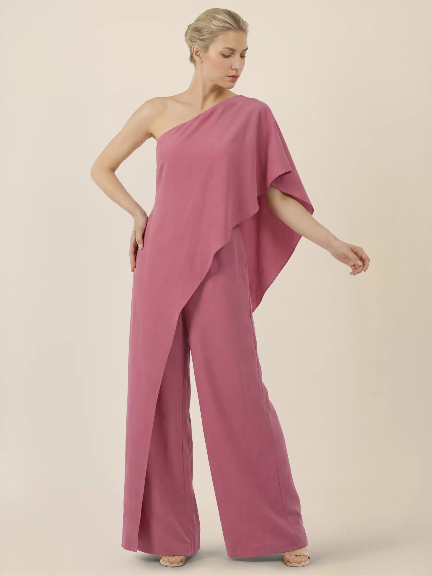 APART Eleganter One-Shoulder-Jumpsuit | rosé - Image 4