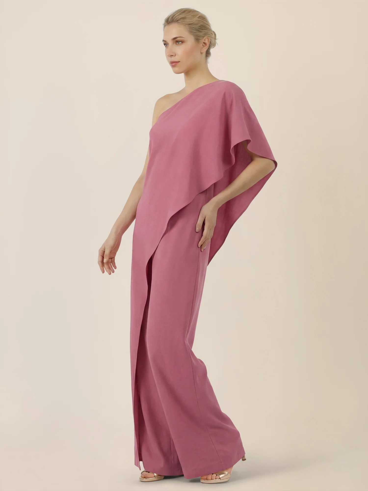 APART Eleganter One-Shoulder-Jumpsuit | rosé - Image 6
