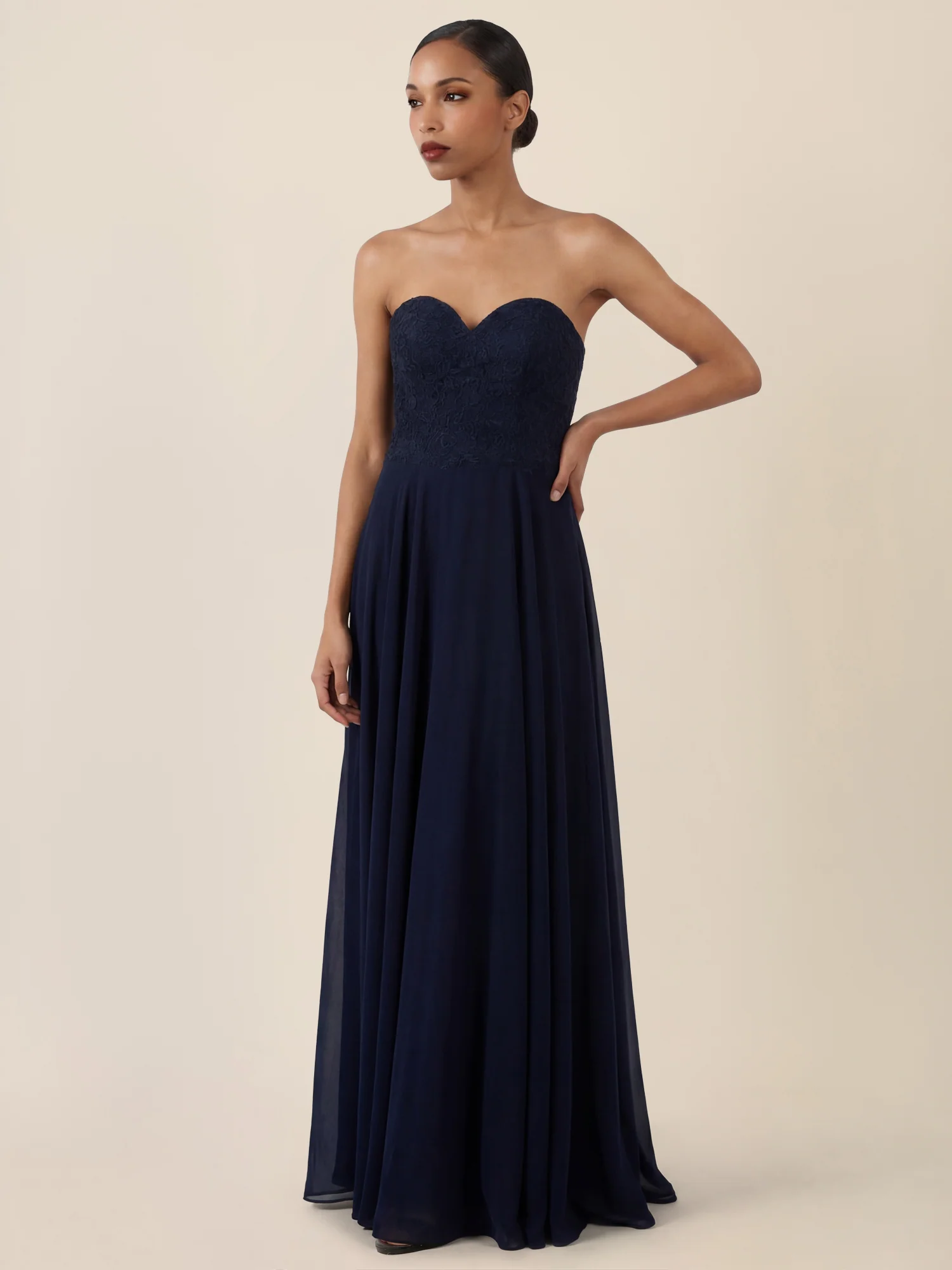 APART Elegantes Abendkleid mit Spitzenmieder | nachtblau - Image 10
