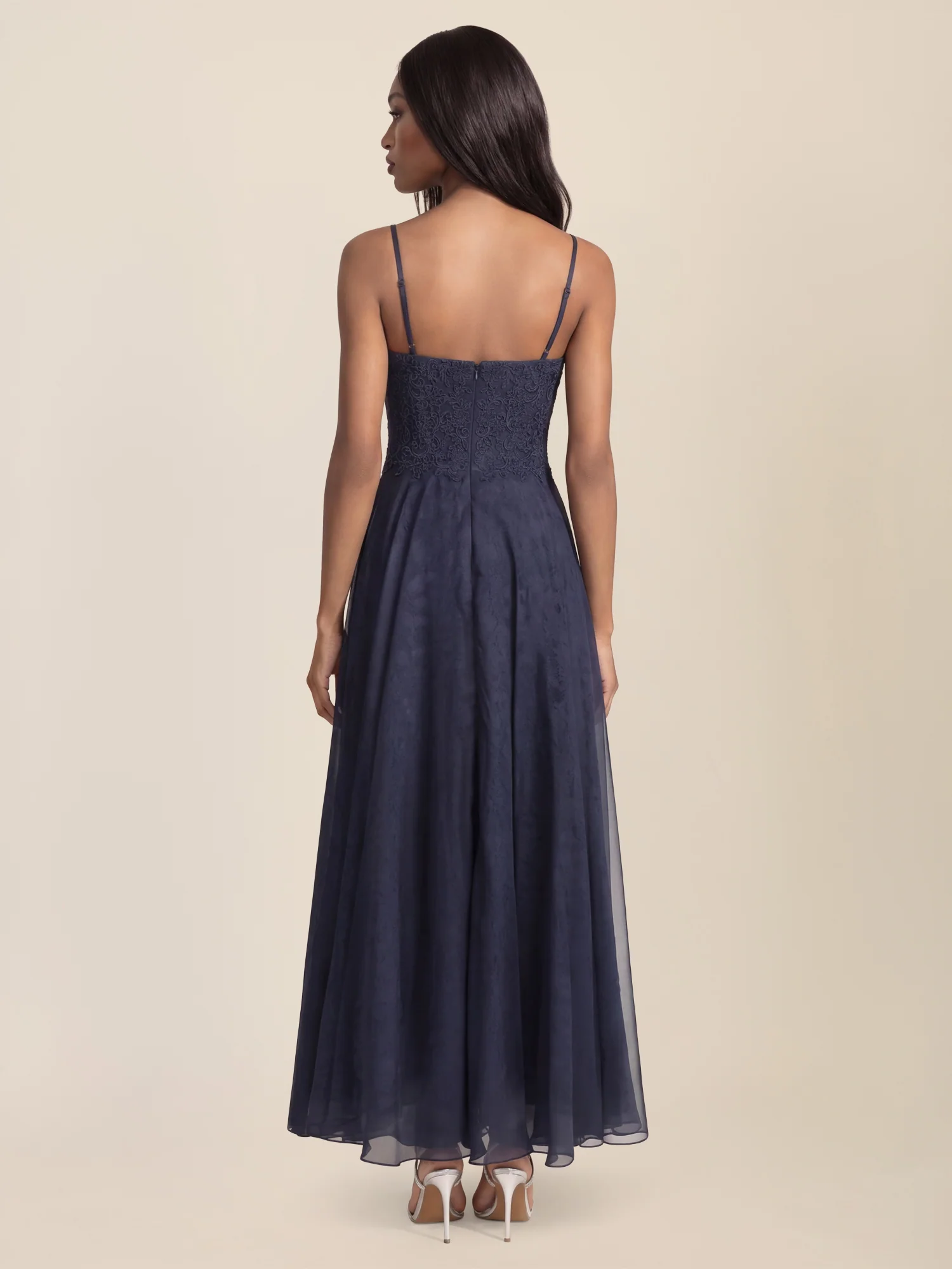 APART Elegantes Abendkleid mit Spitzenmieder | nachtblau - Image 4