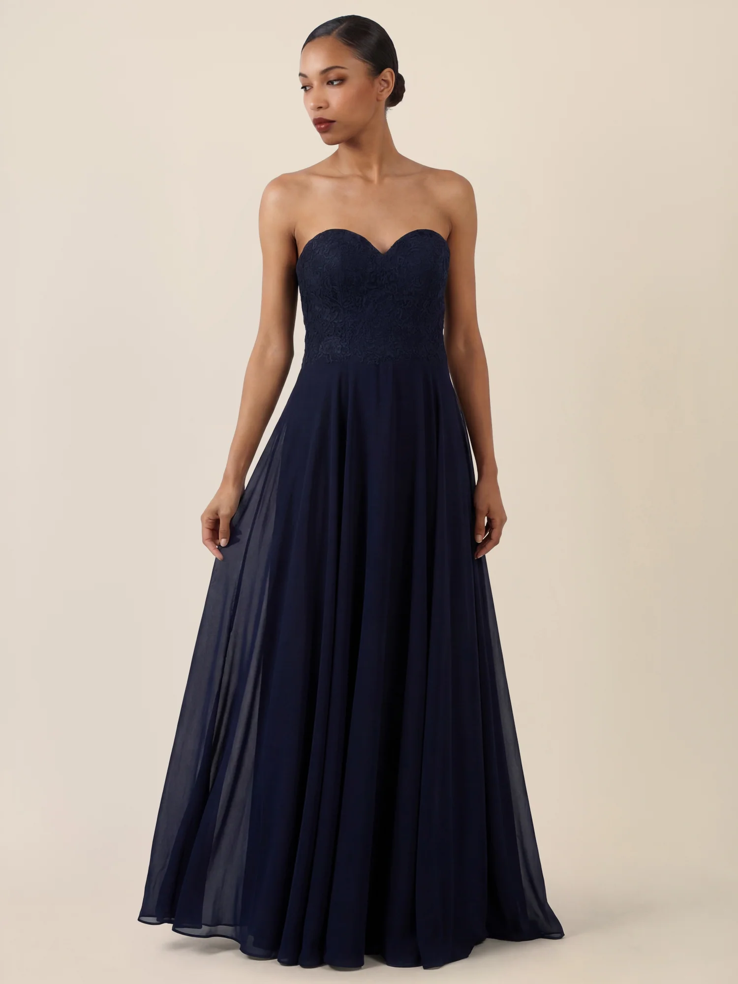 APART Elegantes Abendkleid mit Spitzenmieder | nachtblau - Image 9