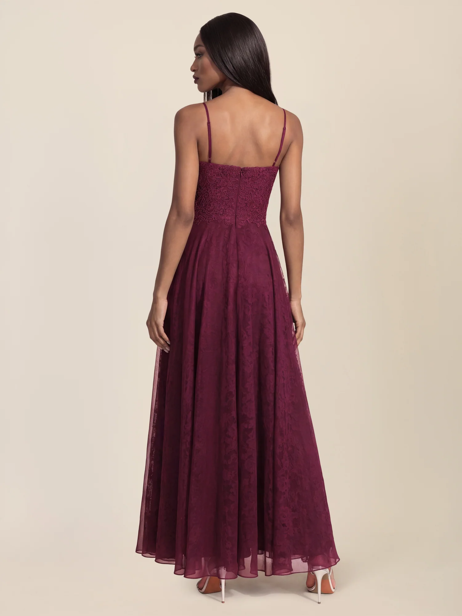APART Elegantes Abendkleid mit Spitzenmieder | weinrot - Image 2