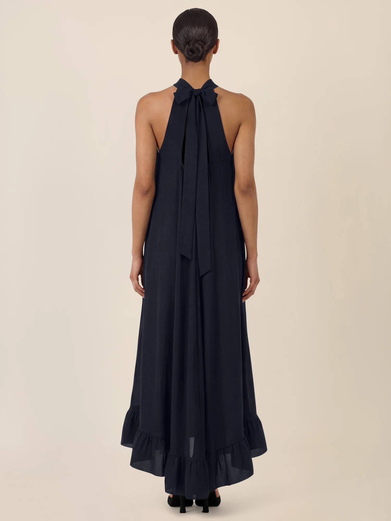 APART Elegantes Chiffonkleid mit Volantsaum | nachtblau - Image 2