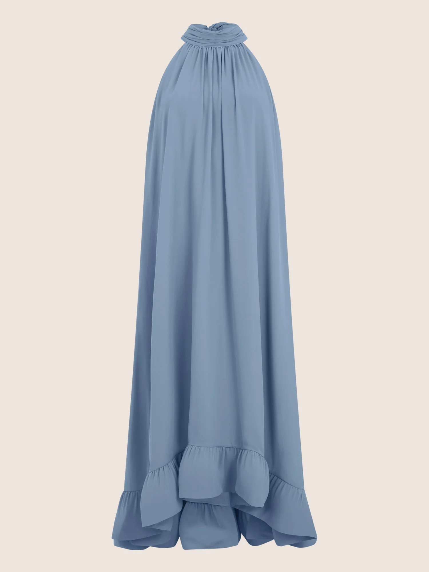 APART Elegantes Chiffonkleid mit Volantsaum | rauchblau - Image 3
