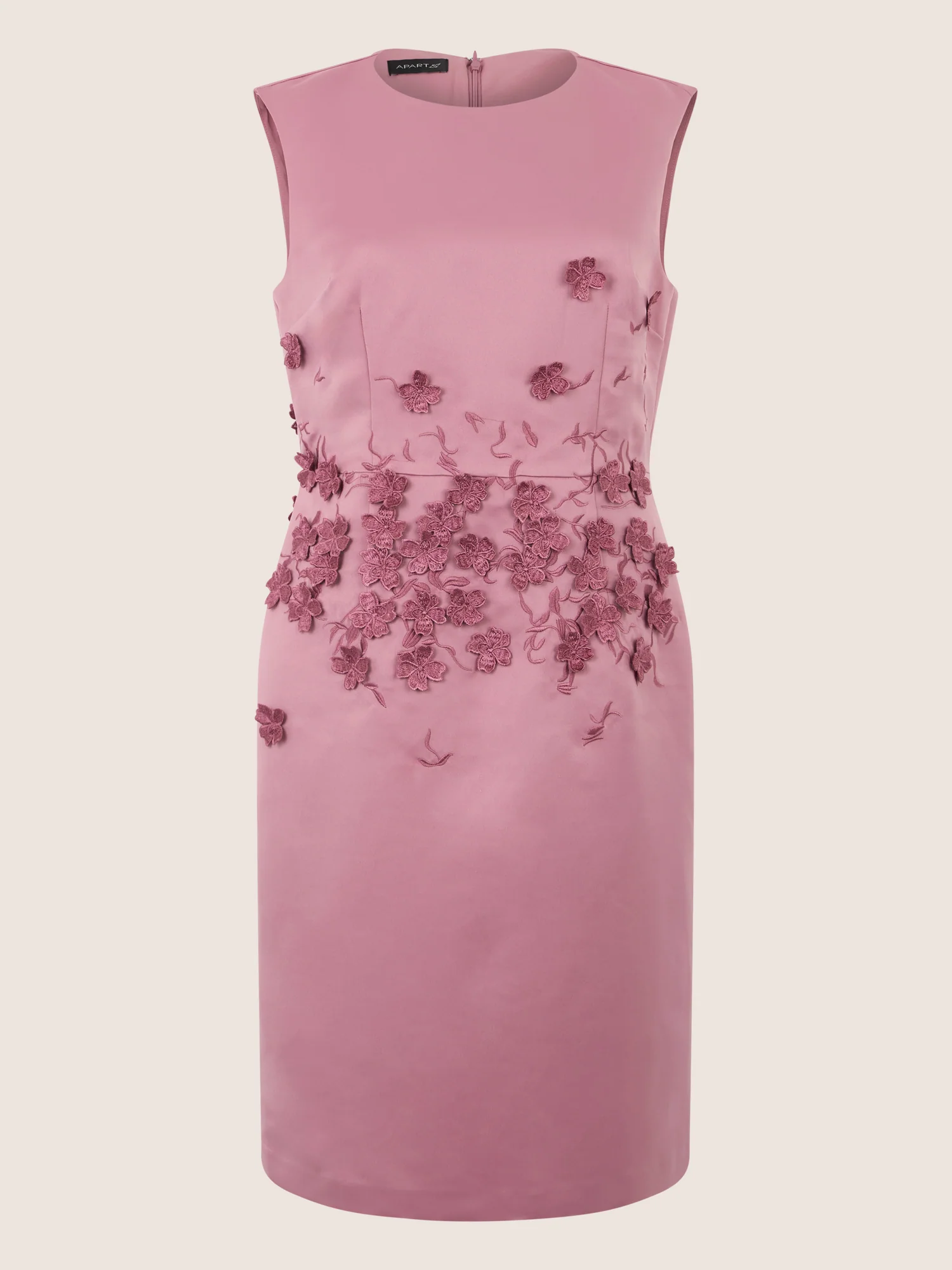 APART Elegantes Etuikleid mit 3D-Blütenstickerei | rosé - Image 3