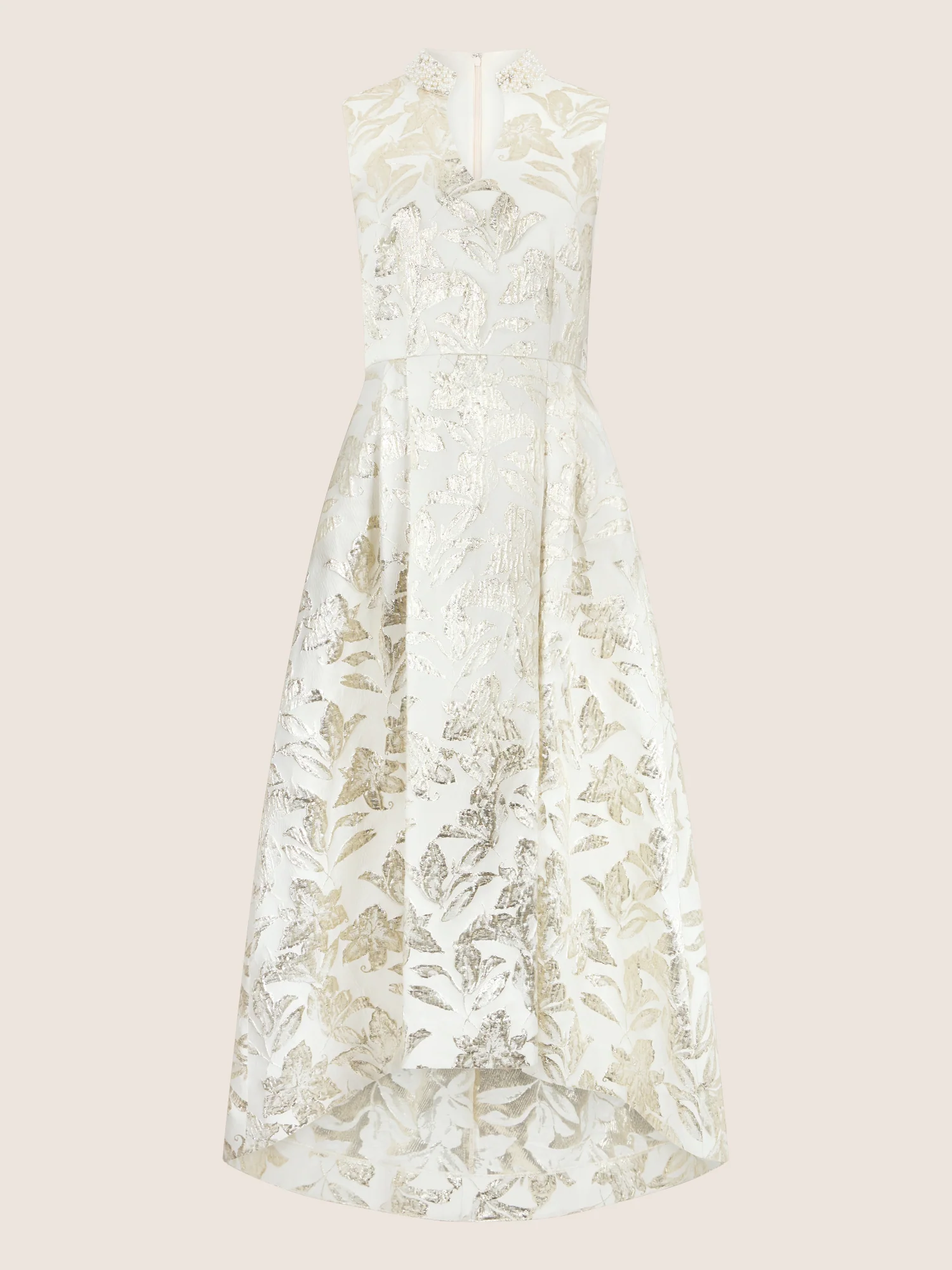 APART Elegantes Hochzeitskleid mit Perlenkragen | creme-gold - Image 3