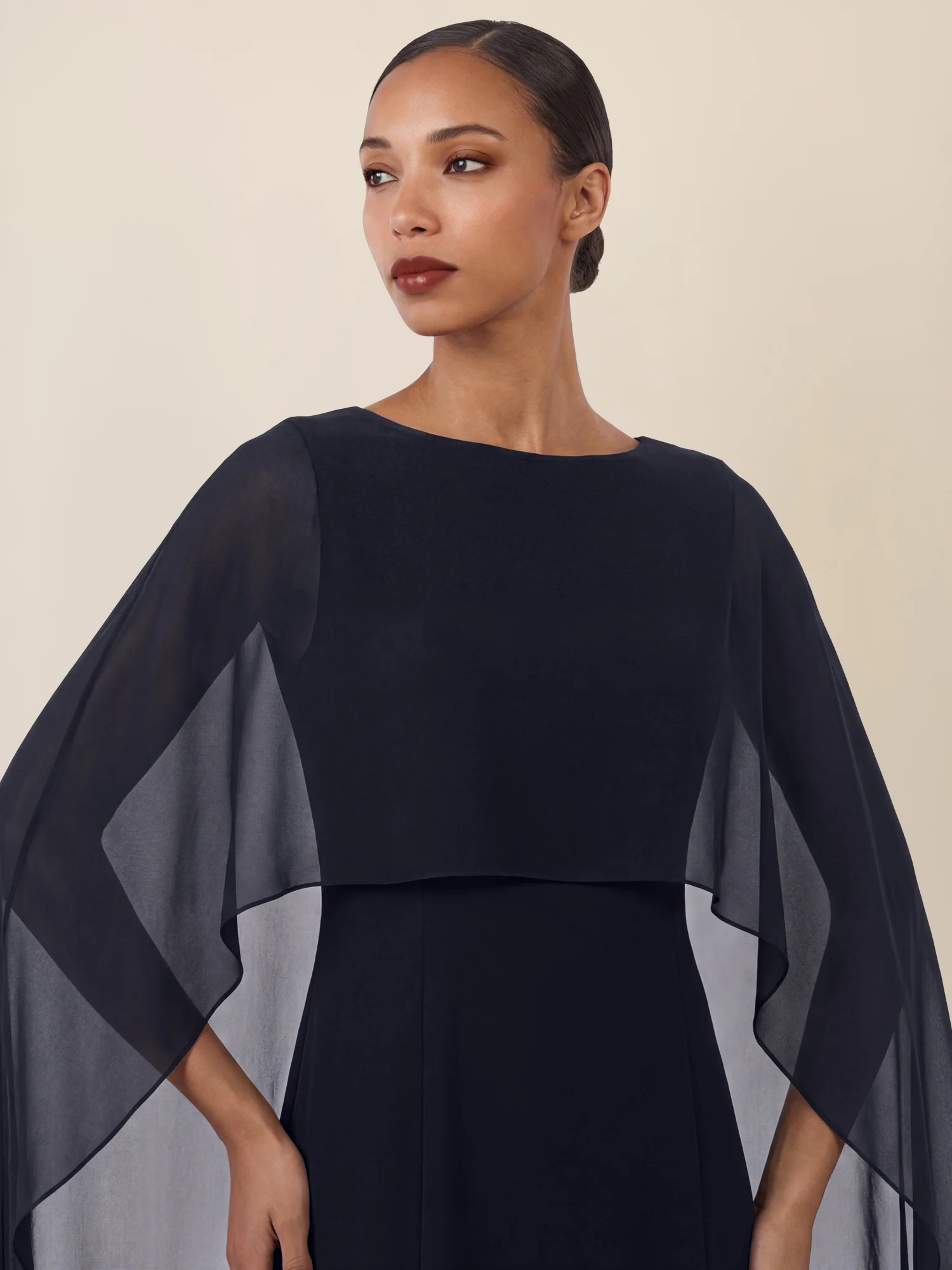 APART Elegantes Kleid mit Cape | nachtblau - Image 4