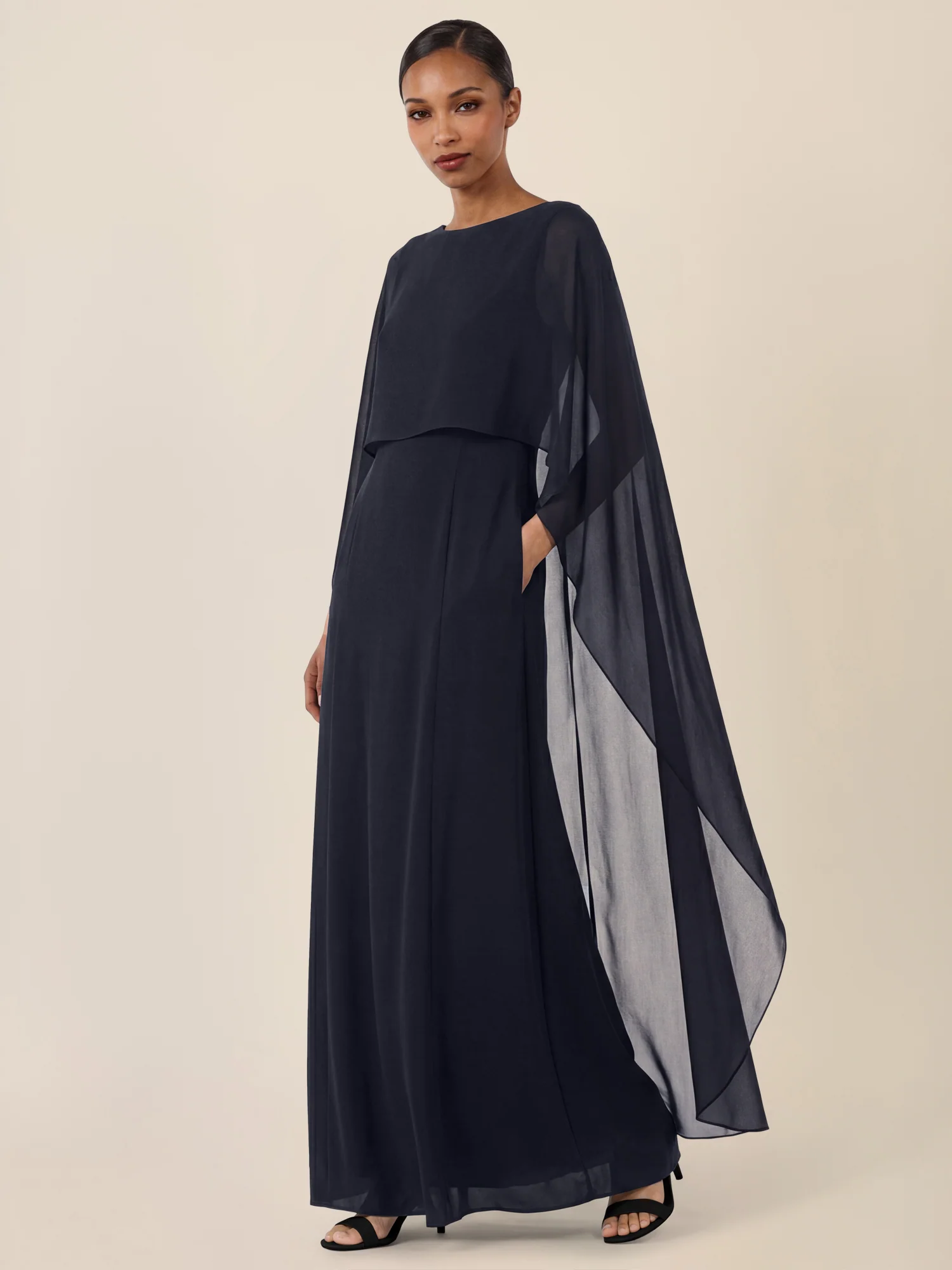 APART Elegantes Kleid mit Cape | nachtblau - Image 5