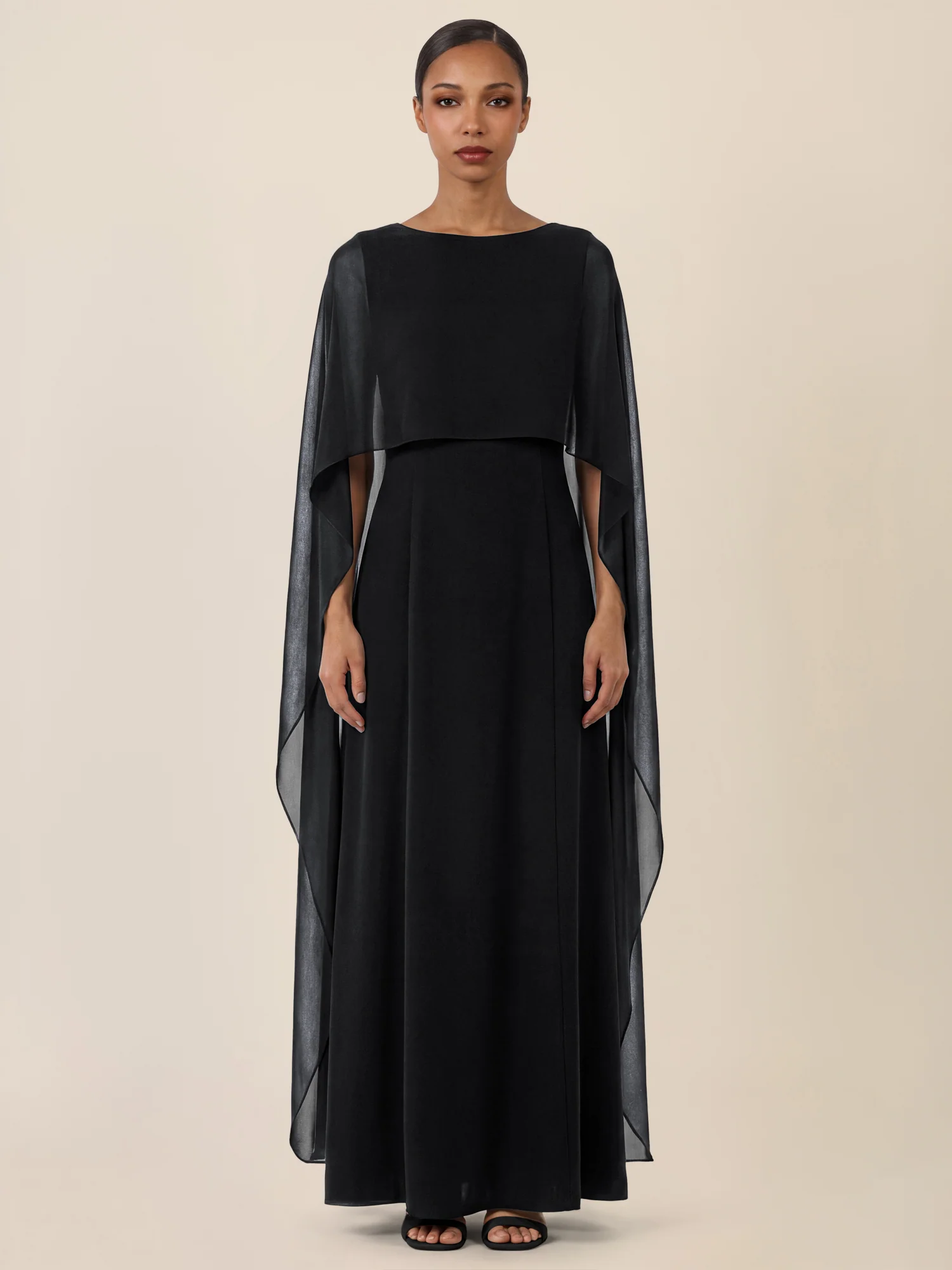 APART Elegantes Kleid mit Cape | schwarz