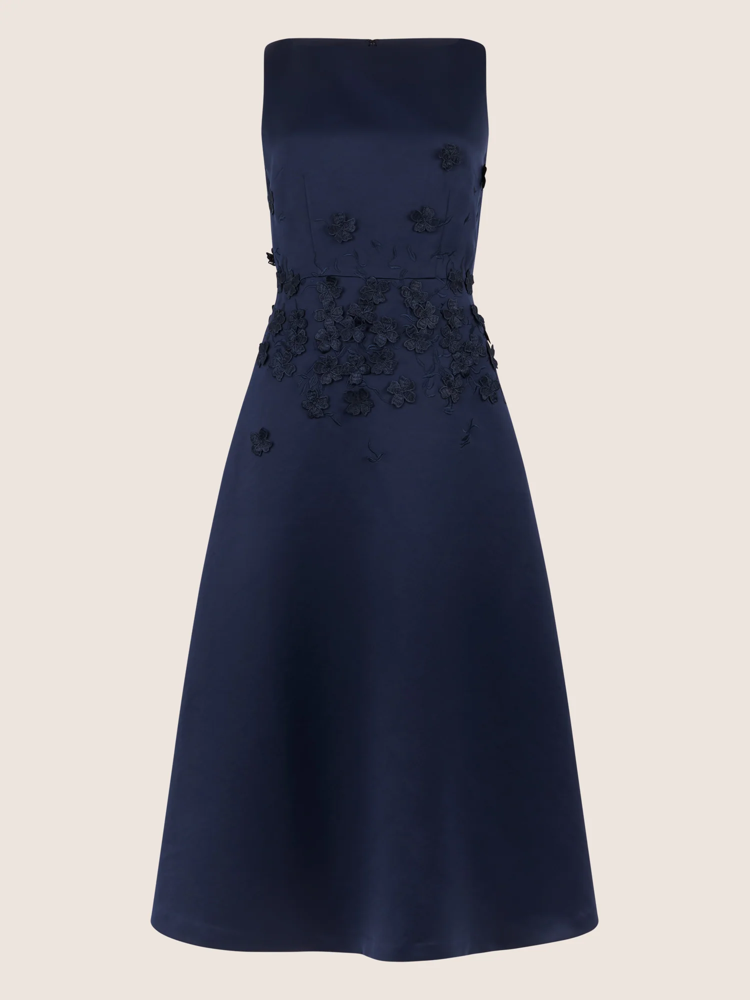 APART Elegantes Kleid mit floraler 3D-Stickerei | nachtblau - Image 3