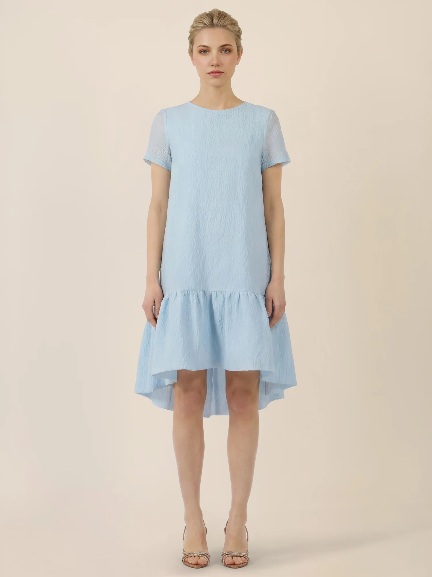 APART Elegantes Kleid mit Volantsaum | hellblau