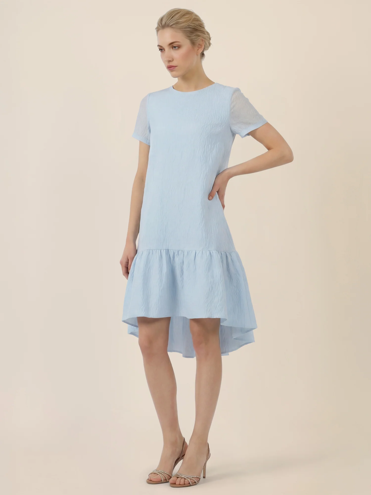 APART Elegantes Kleid mit Volantsaum | hellblau - Image 6