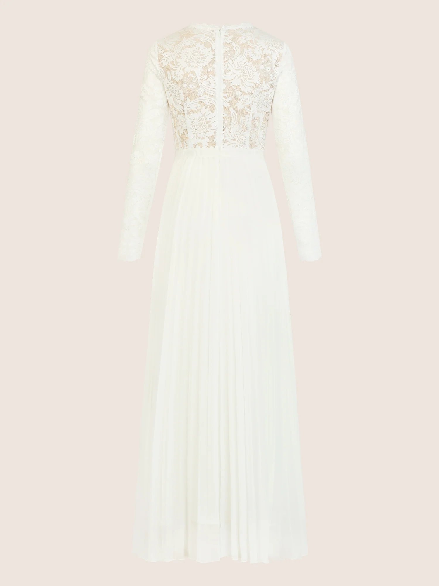 APART Elegantes Spitzenkleid mit Plissee-Rock | creme-nude - Image 4