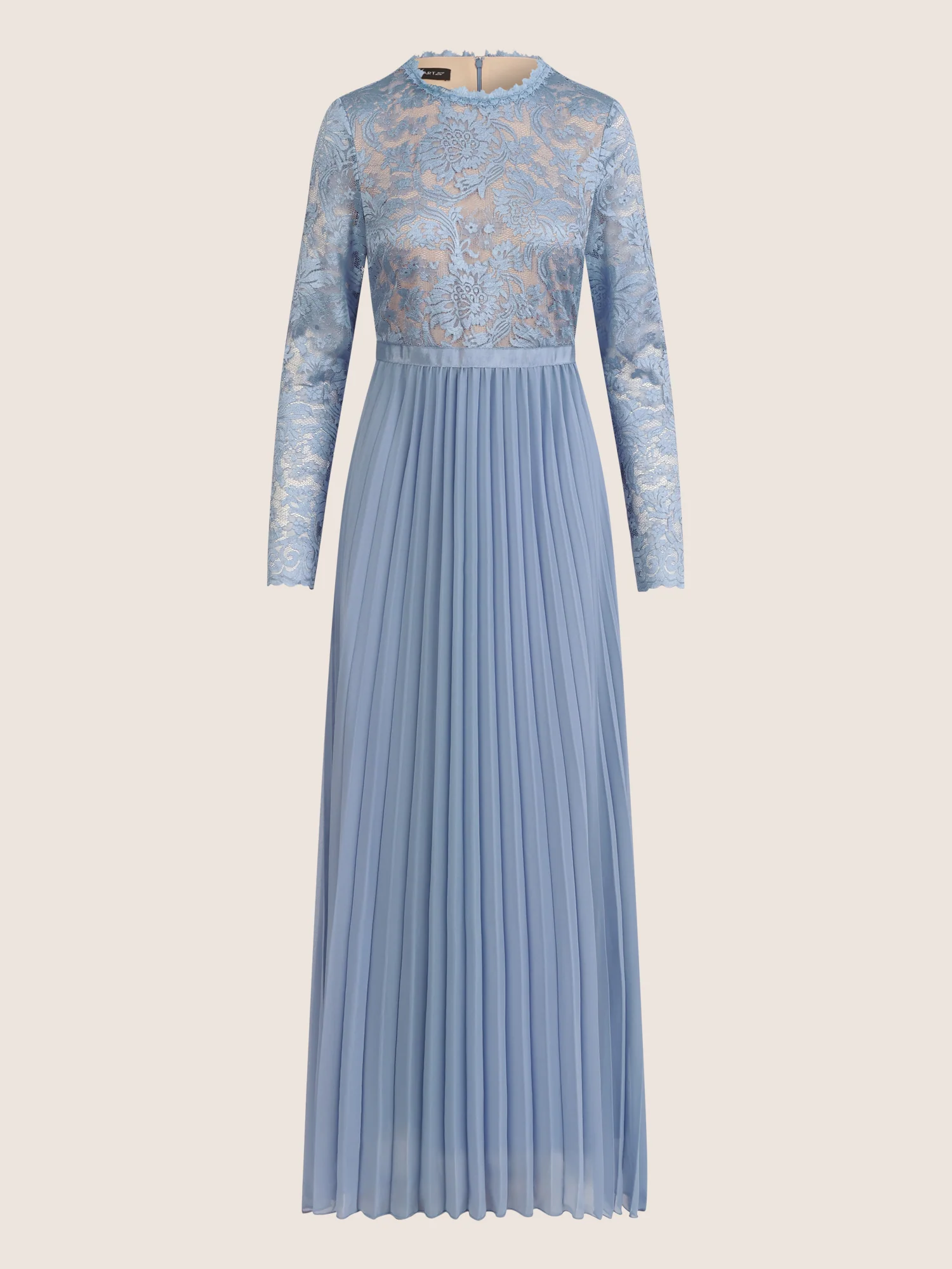 APART Elegantes Spitzenkleid mit Plissee-Rock | rauchblau-nude - Image 3