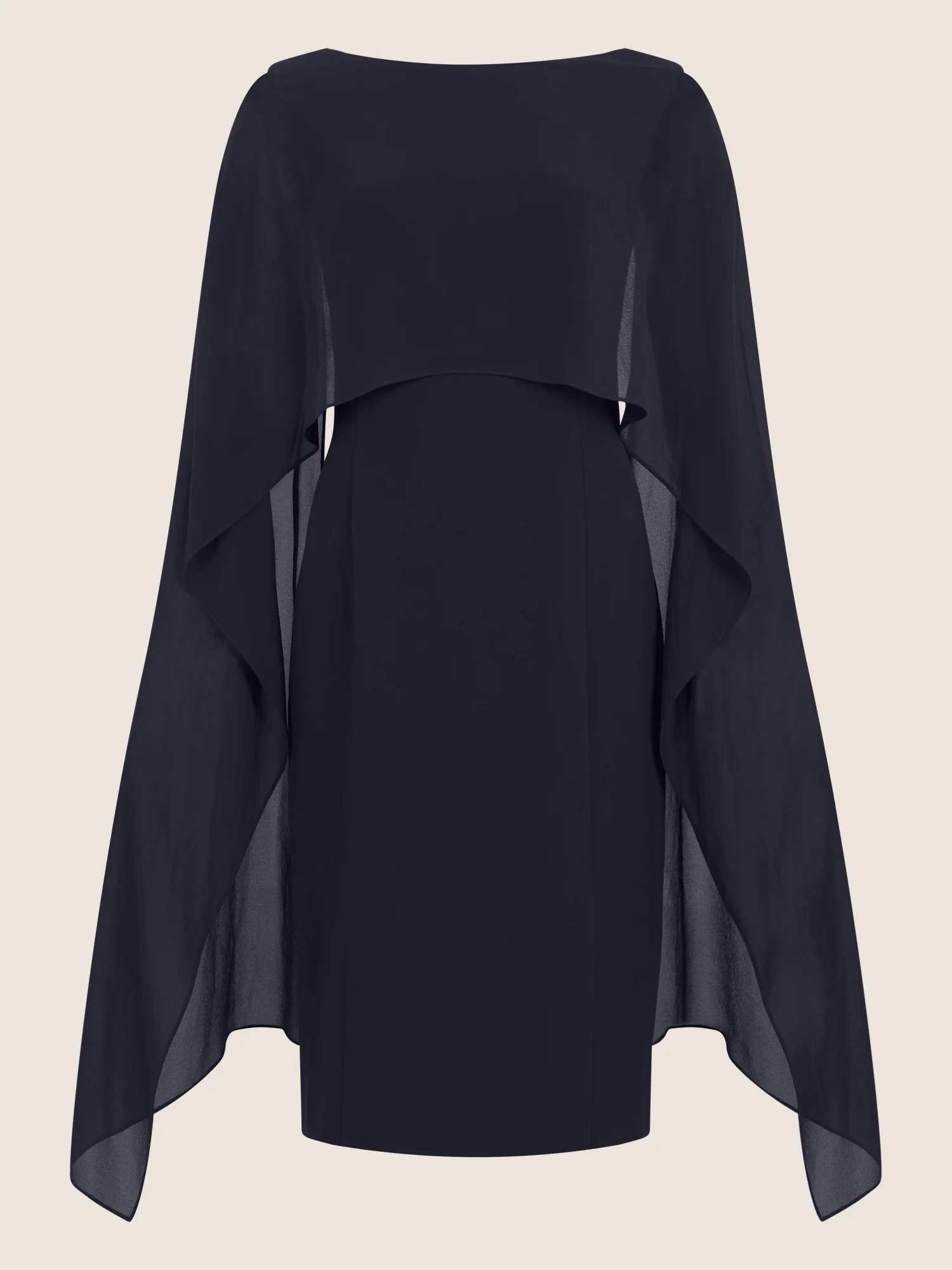 APART Etui-Kleid mit fließendem Chiffon-Cape | nachtblau - Image 3