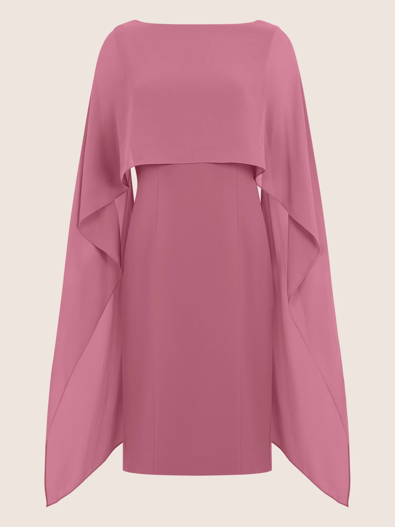 APART Etui-Kleid mit fließendem Chiffon-Cape | rosé - Image 3