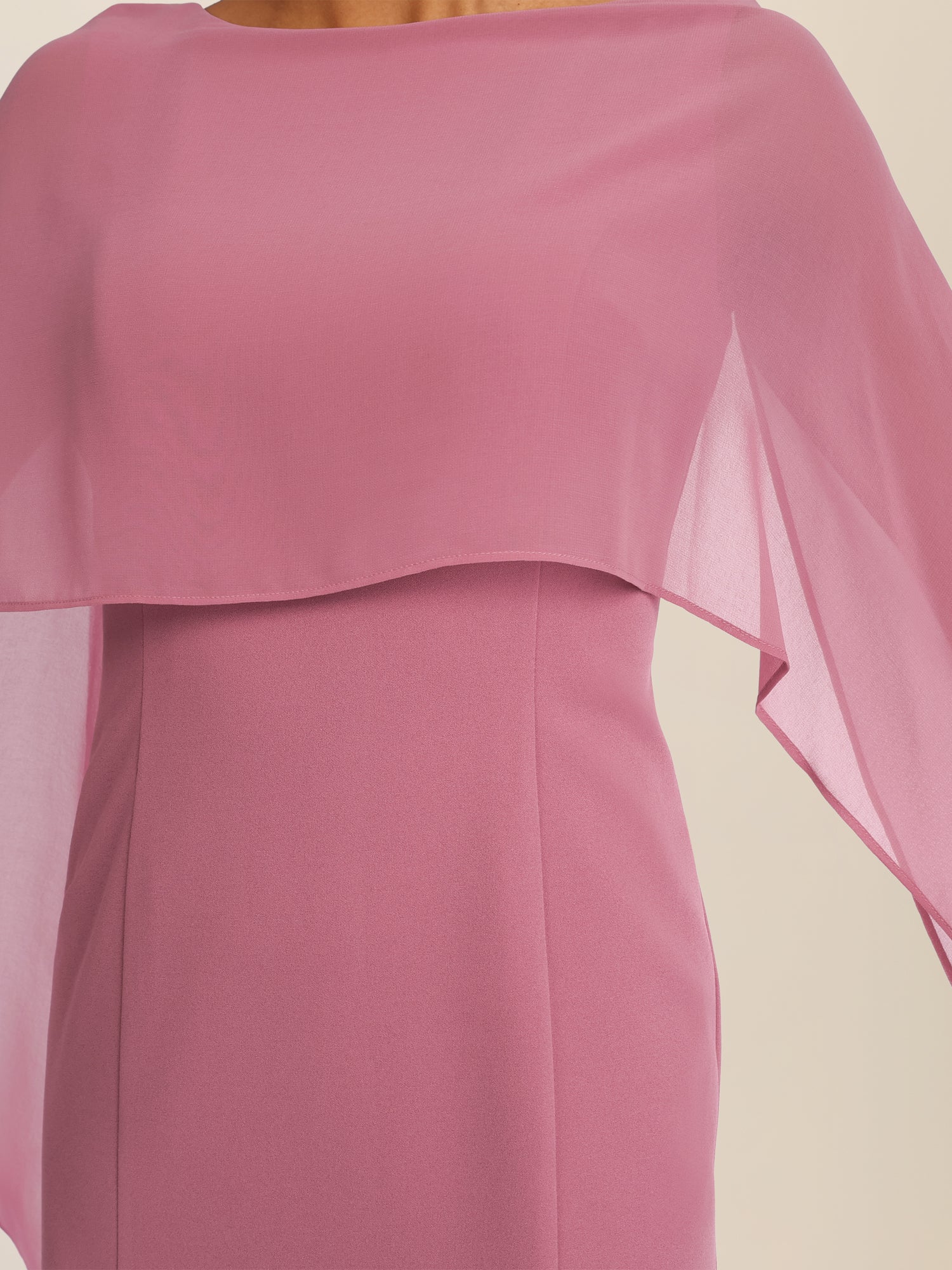 APART Etui-Kleid mit fließendem Chiffon-Cape | rosé - Image 5