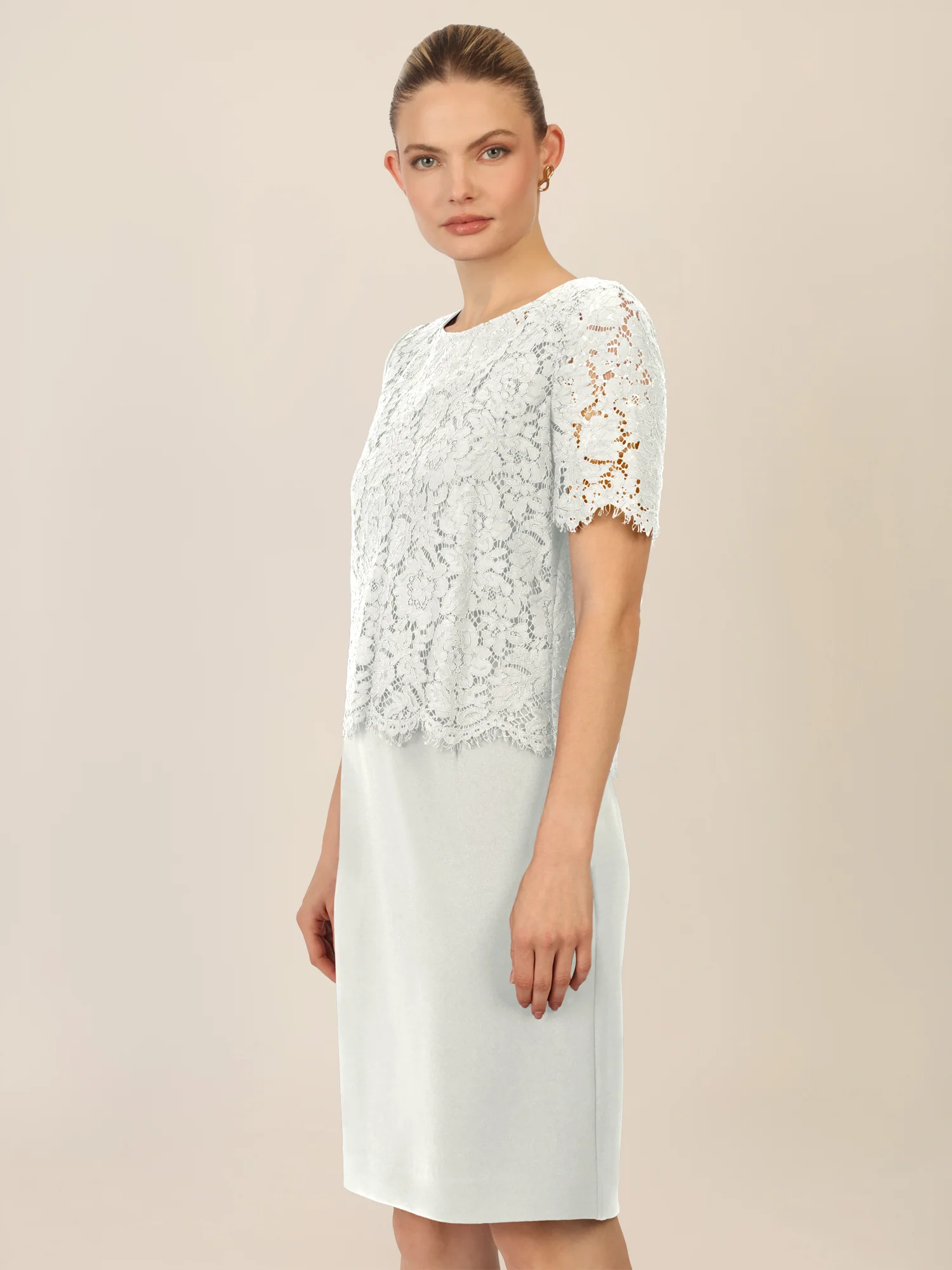 APART Etuikleid mit Spitzenjäckchen und mit Spitzenoberteil | creme - Image 4