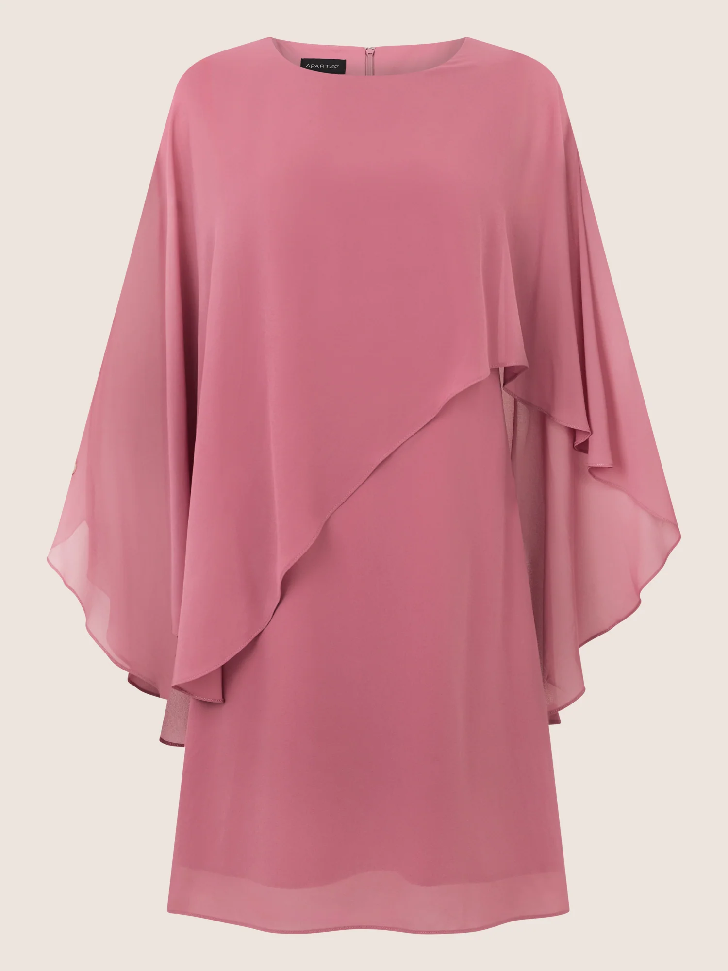 APART Fließendes Chiffonkleid mit Volantärmeln | rosé - Image 3