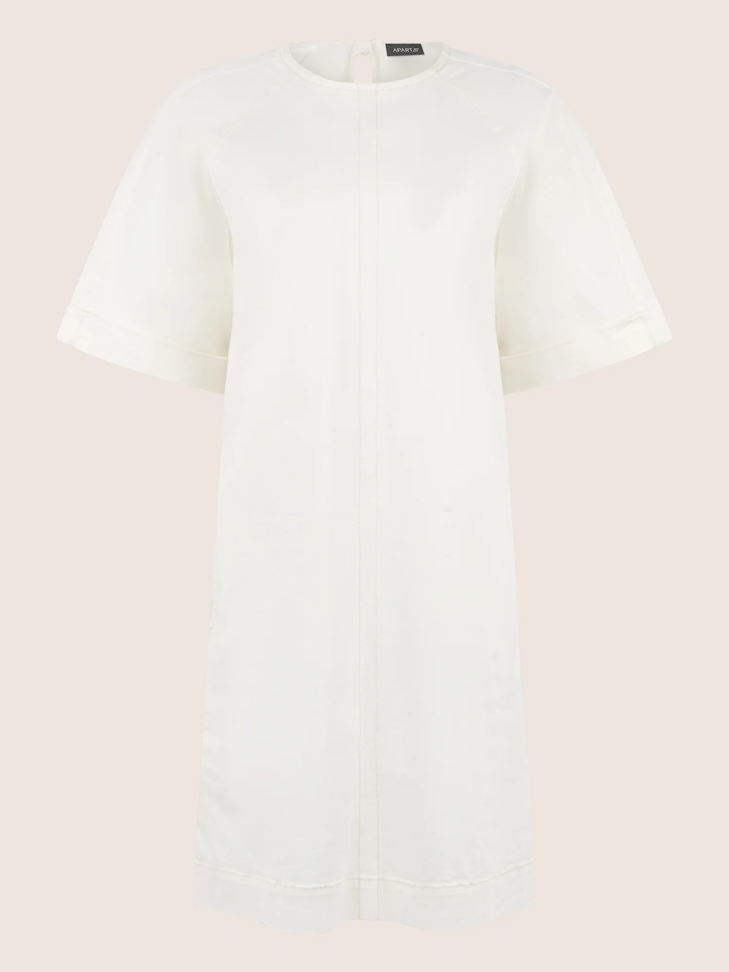 APART Gerade geschnittenes Jeanskleid mit Bindeband hinten | creme - Image 3