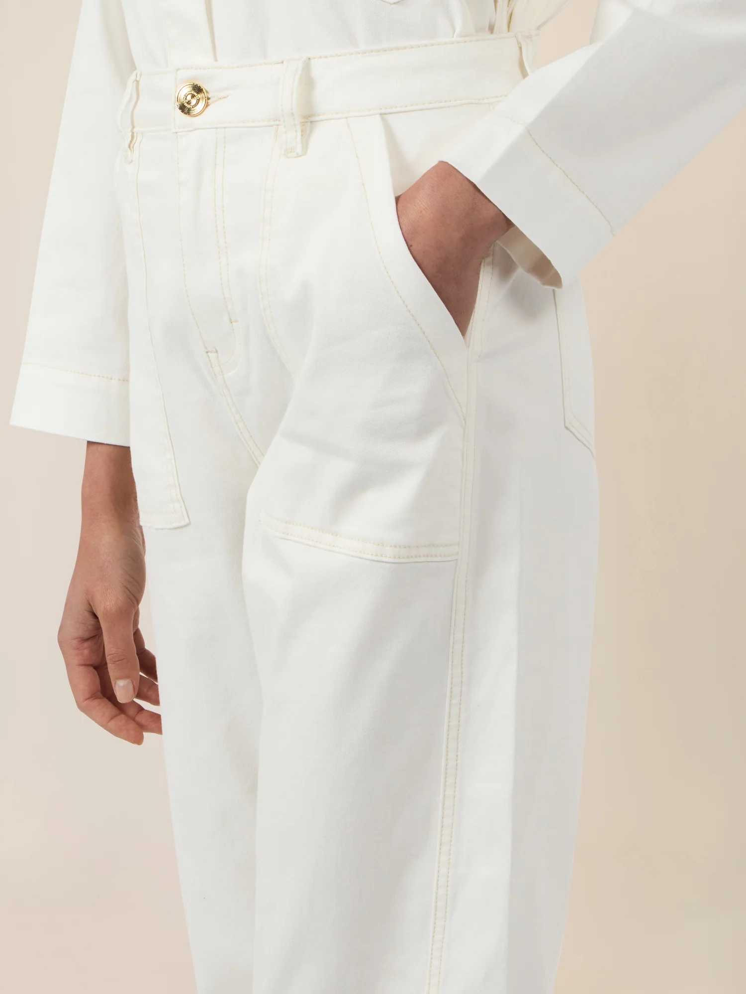 APART Gerade Jeans mit aufgesetzten Taschen | creme - Image 5