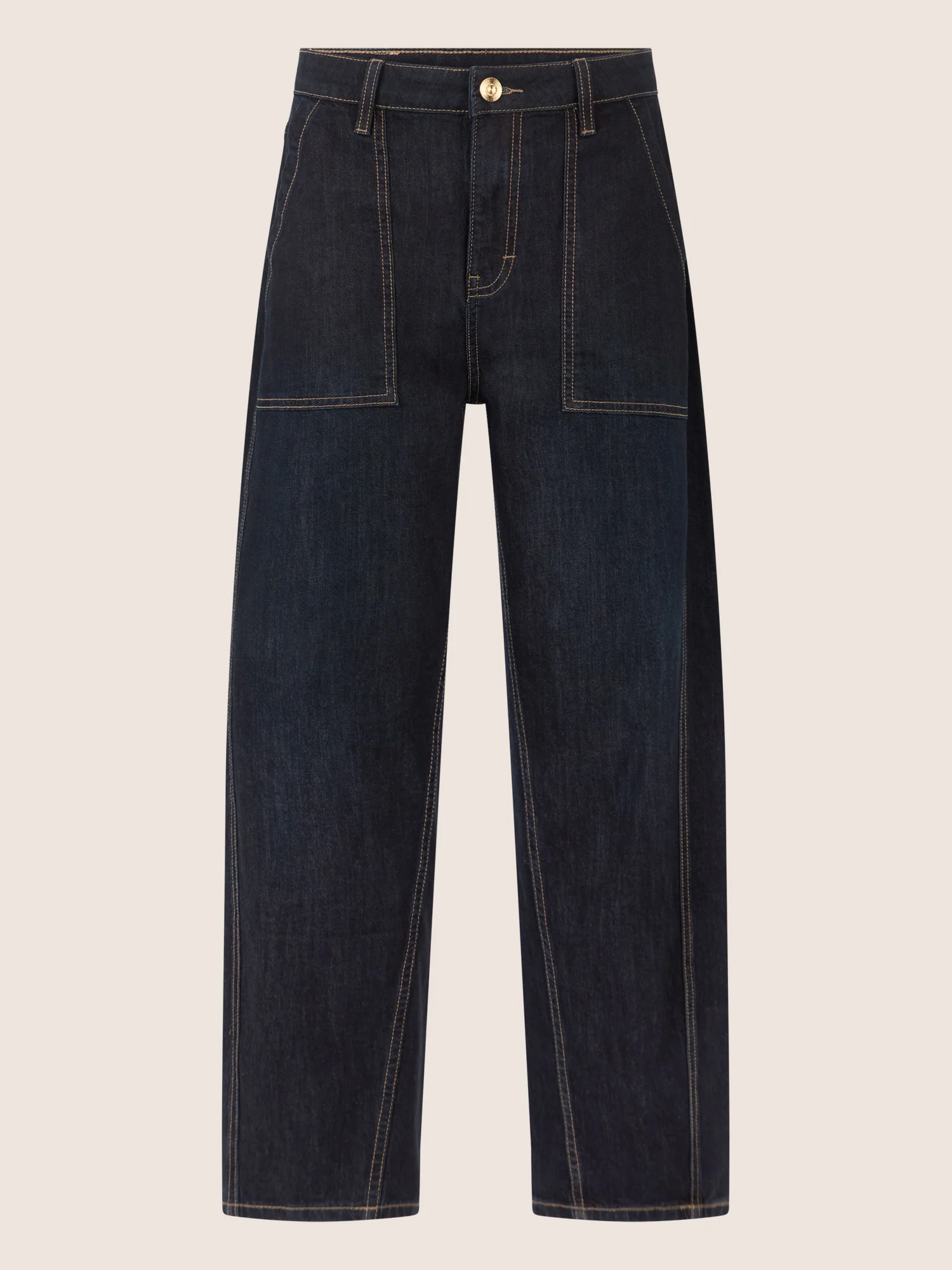 APART Gerade Jeans mit aufgesetzten Taschen | dunkelblau - Image 4