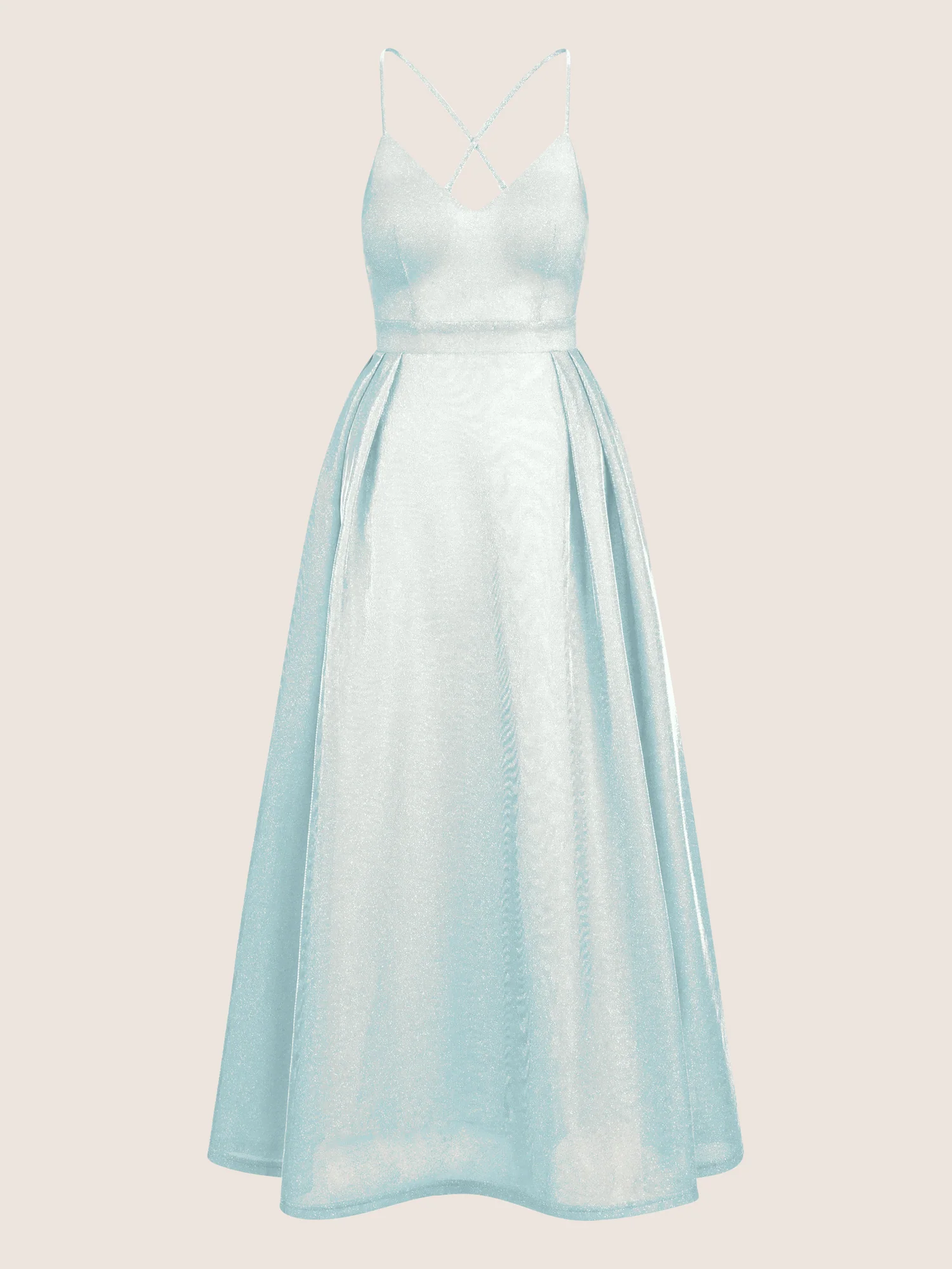 APART Glamourkleid aus einer metallic silber-hellblau schimmernden Jerseyware | hellblau - Image 3