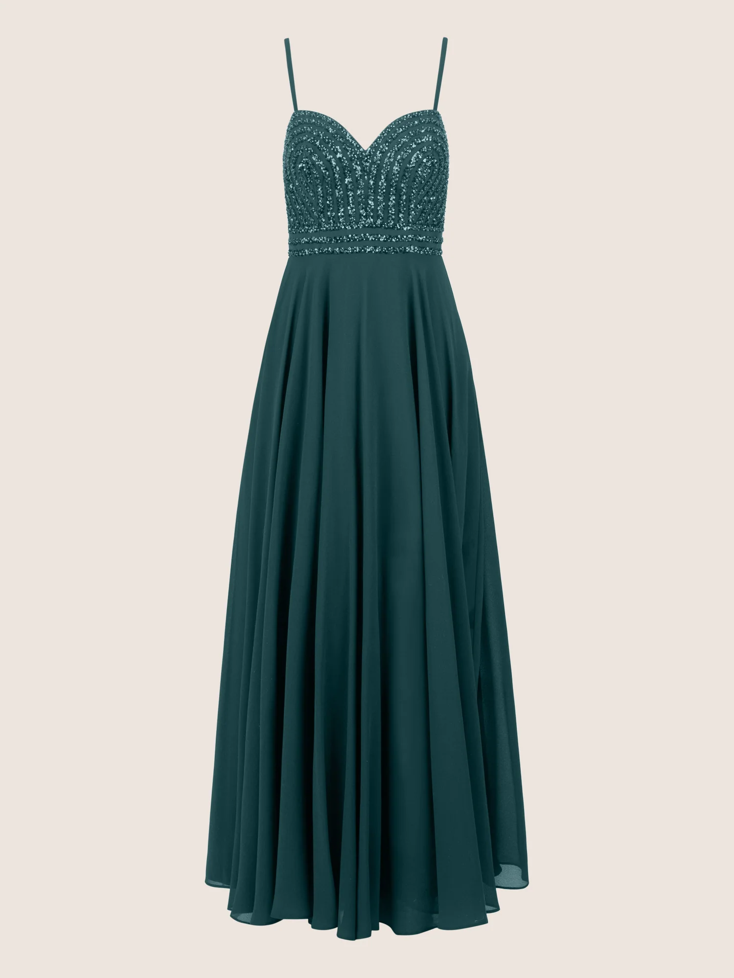 APART Glamourkleid mit Perlenstickerei | dunkelgrün - Image 3