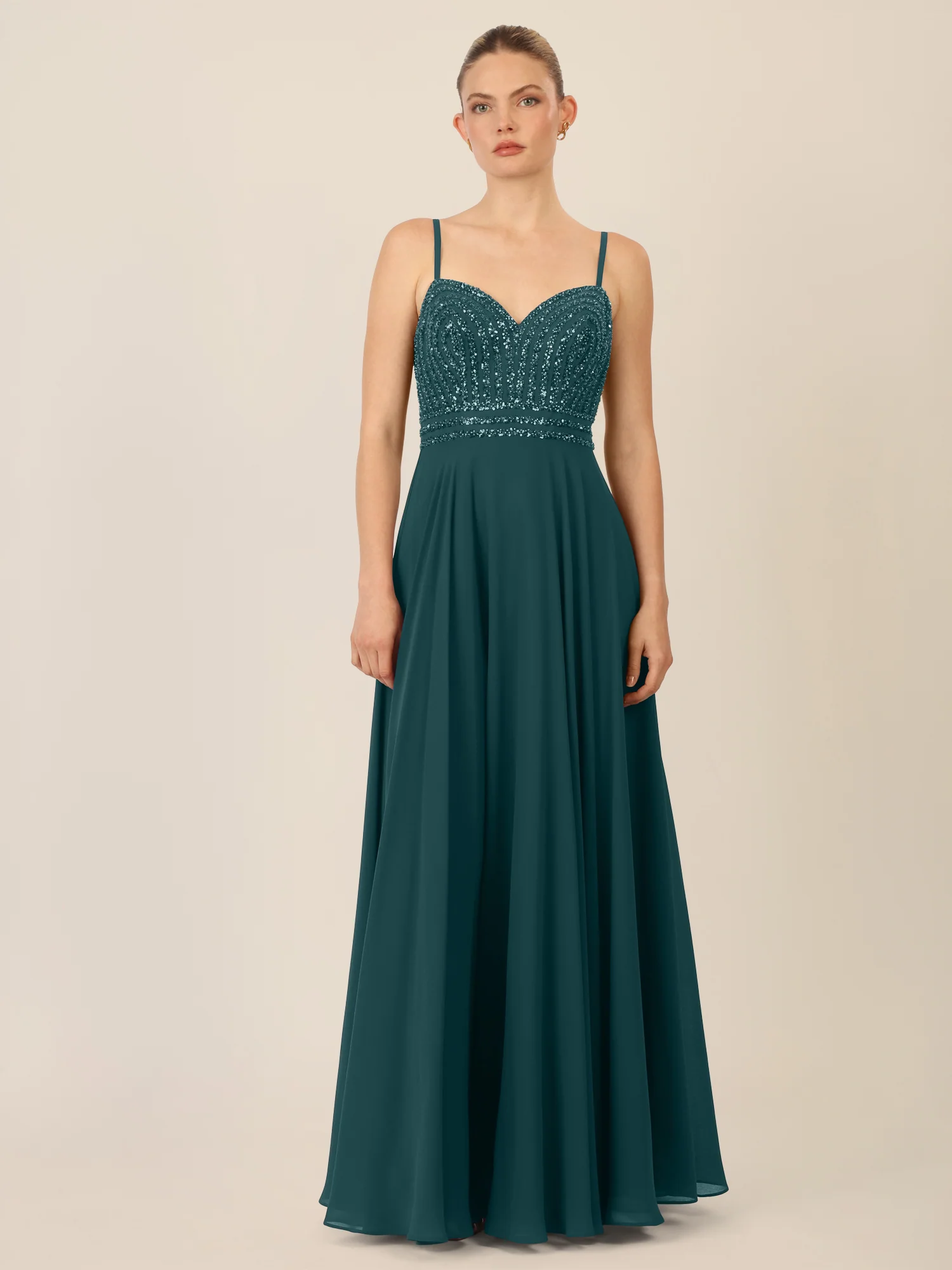 APART Glamourkleid mit Perlenstickerei | dunkelgrün - Image 5