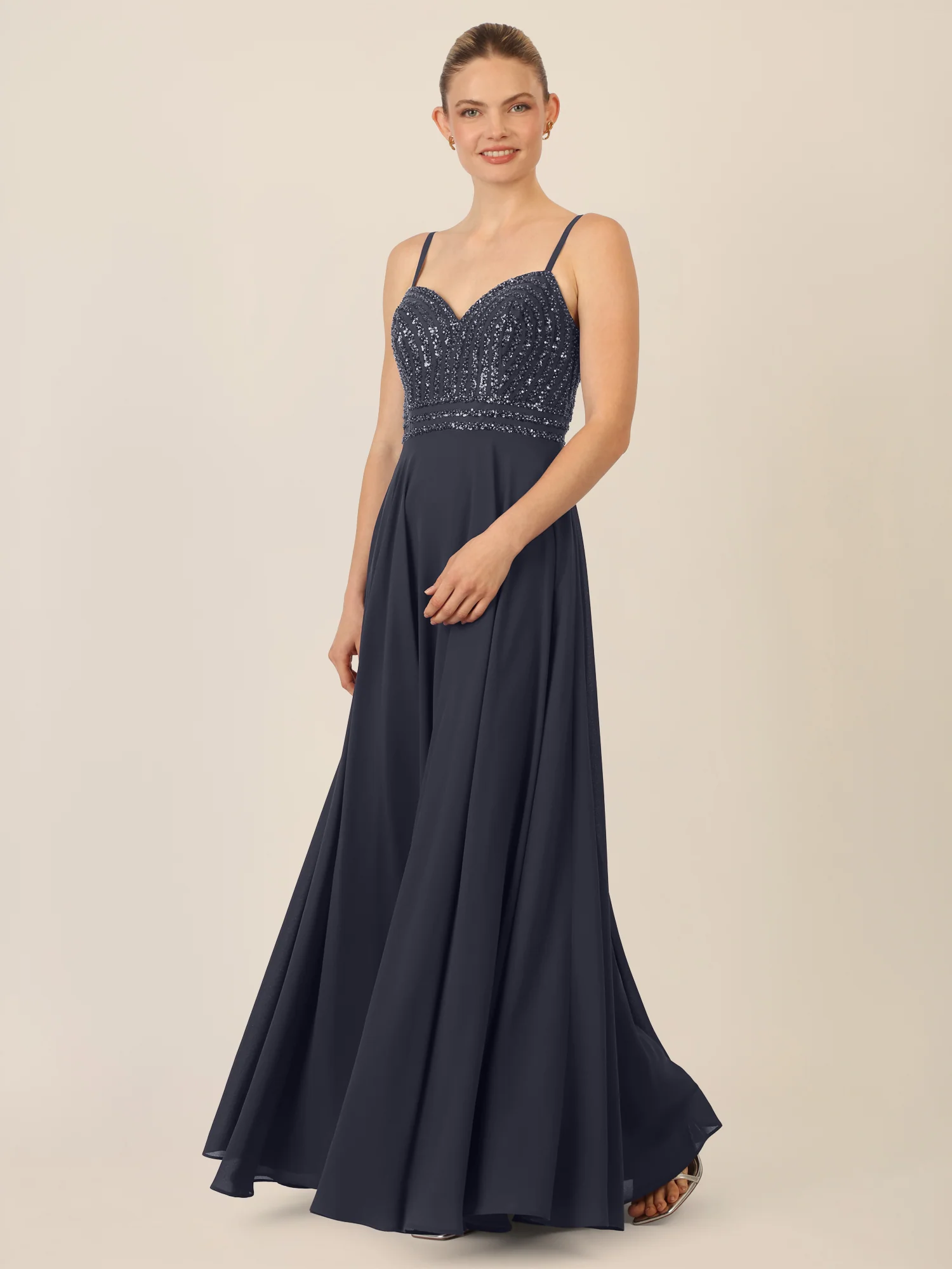 APART Glamourkleid mit Perlenstickerei | nachtblau