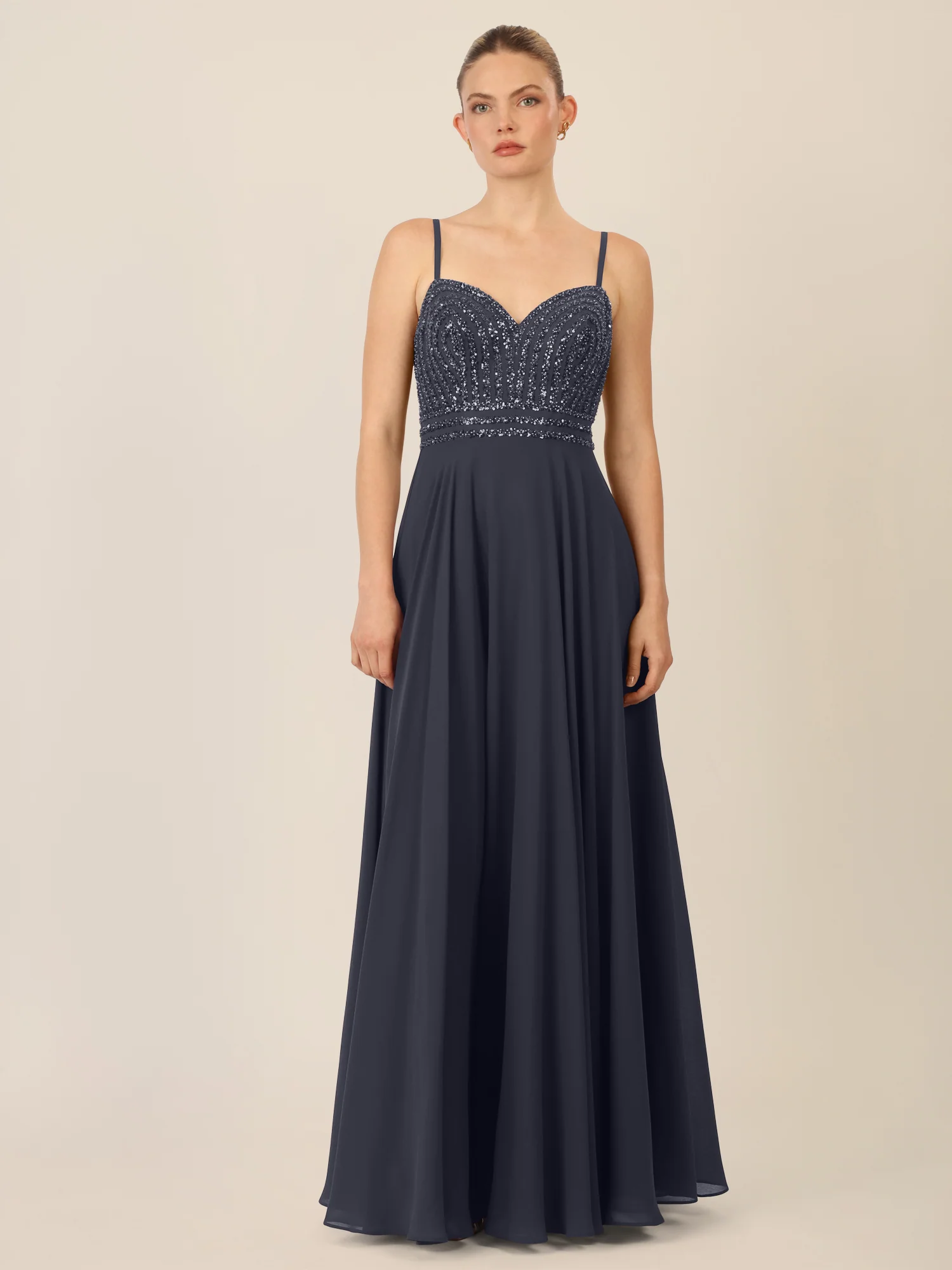 APART Glamourkleid mit Perlenstickerei | nachtblau - Image 5