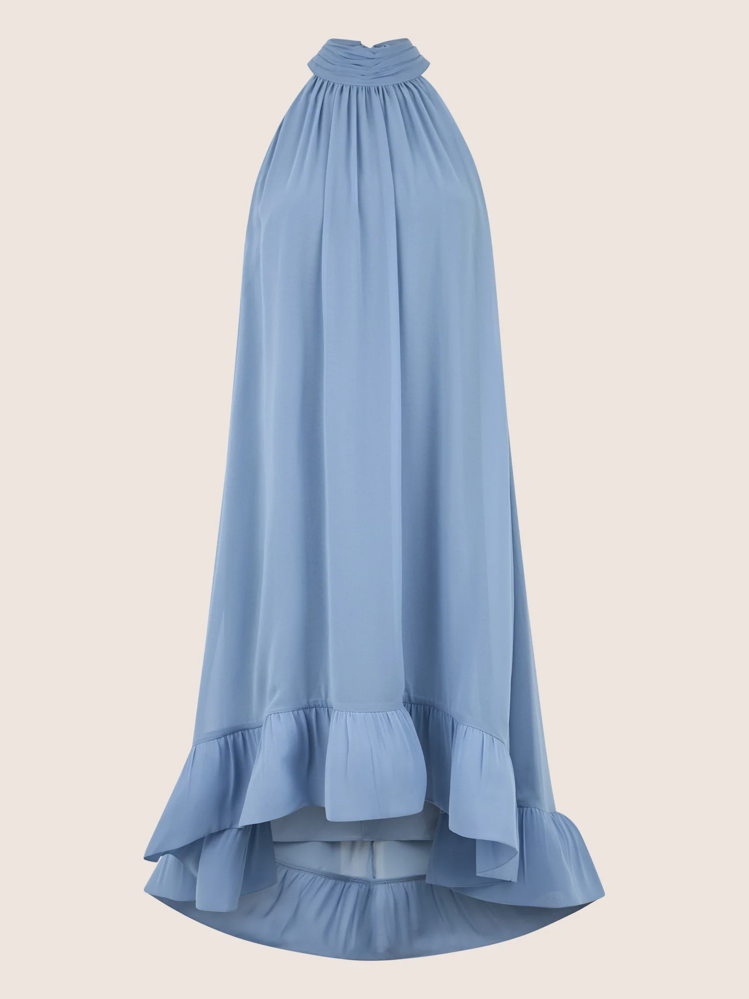 APART Halterneck-Kleid mit Volantsaum | rauchblau - Image 3