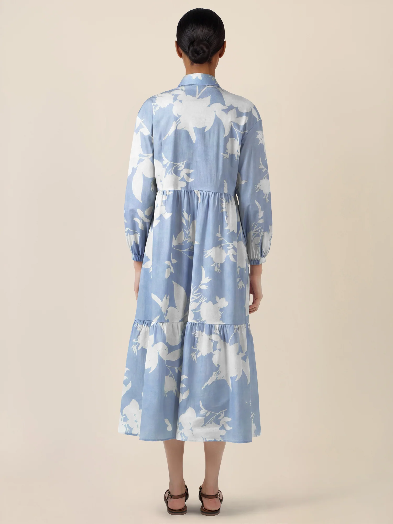 APART Hemdblusenkleid mit floralem Allover-Print | hellblau-creme - Image 2