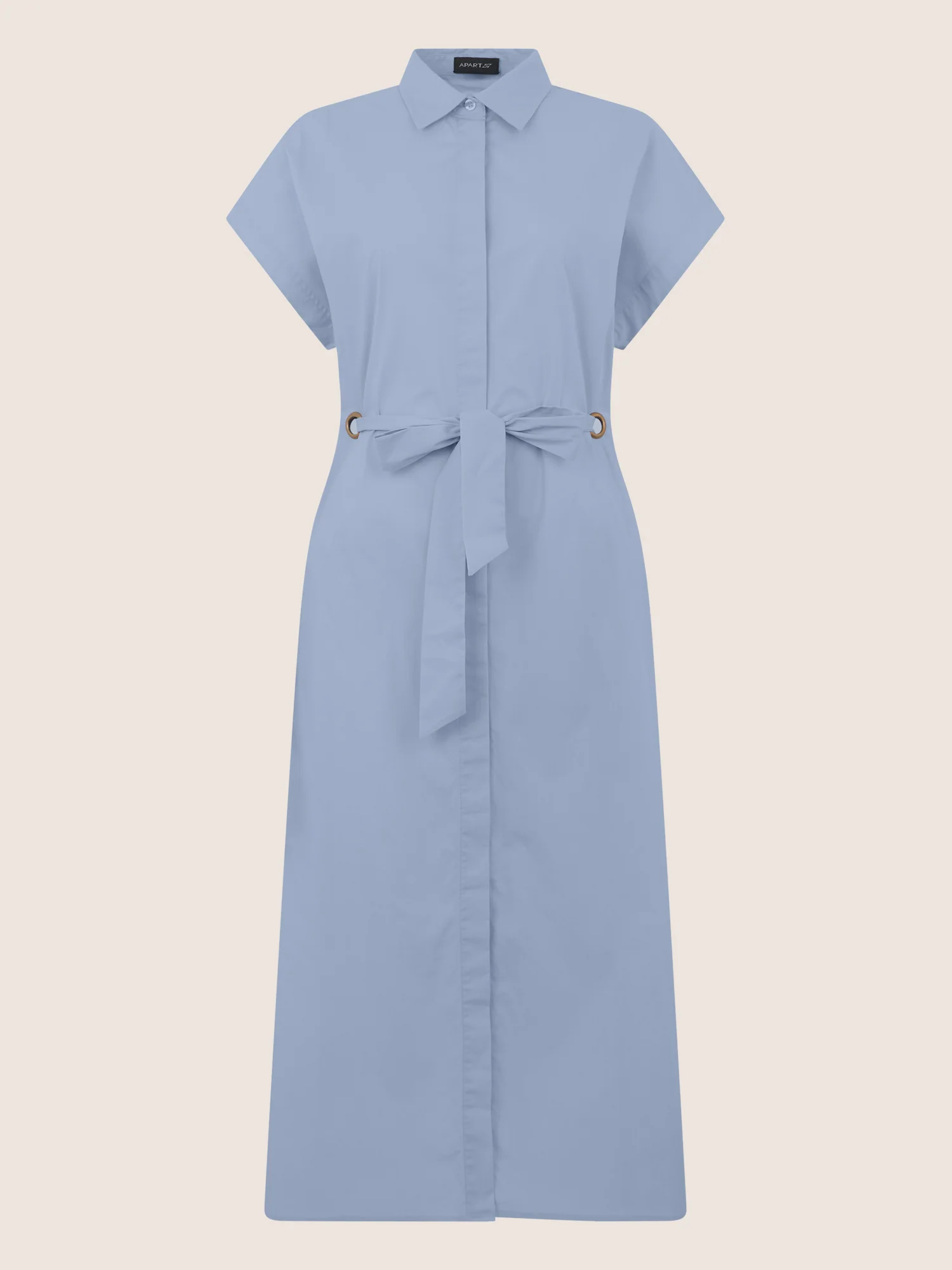APART Hemdkleid mit Taillengürtel und goldenen Ösen | hellblau - Image 3