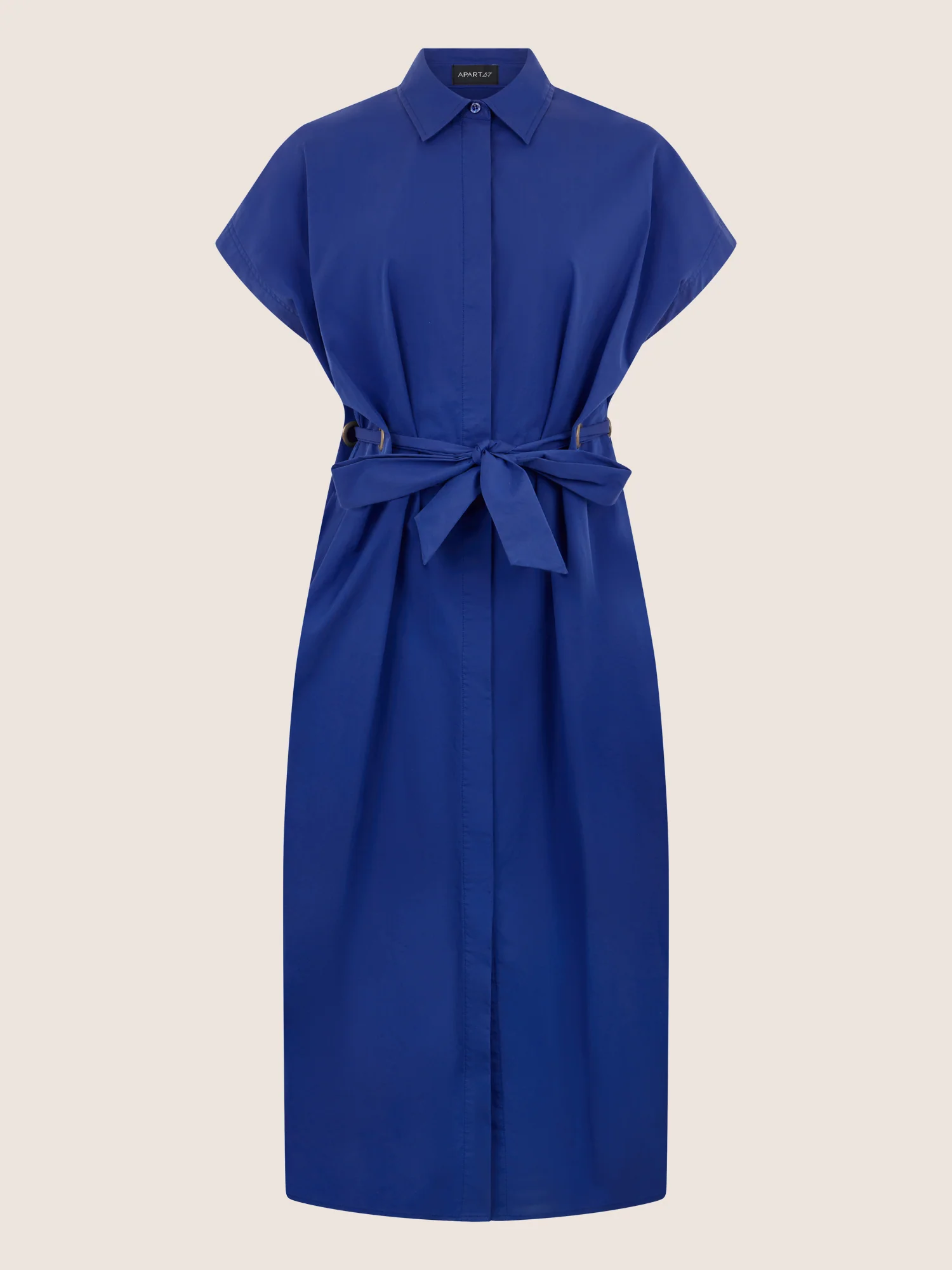 APART Hemdkleid mit Taillengürtel und goldenen Ösen | royalblau - Image 3