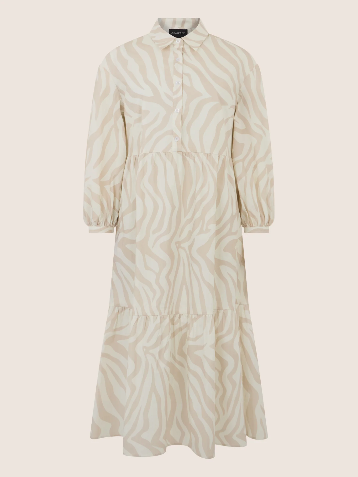APART Hemdkleid mit Zebramuster und Stufenrock | beige-creme - Image 3