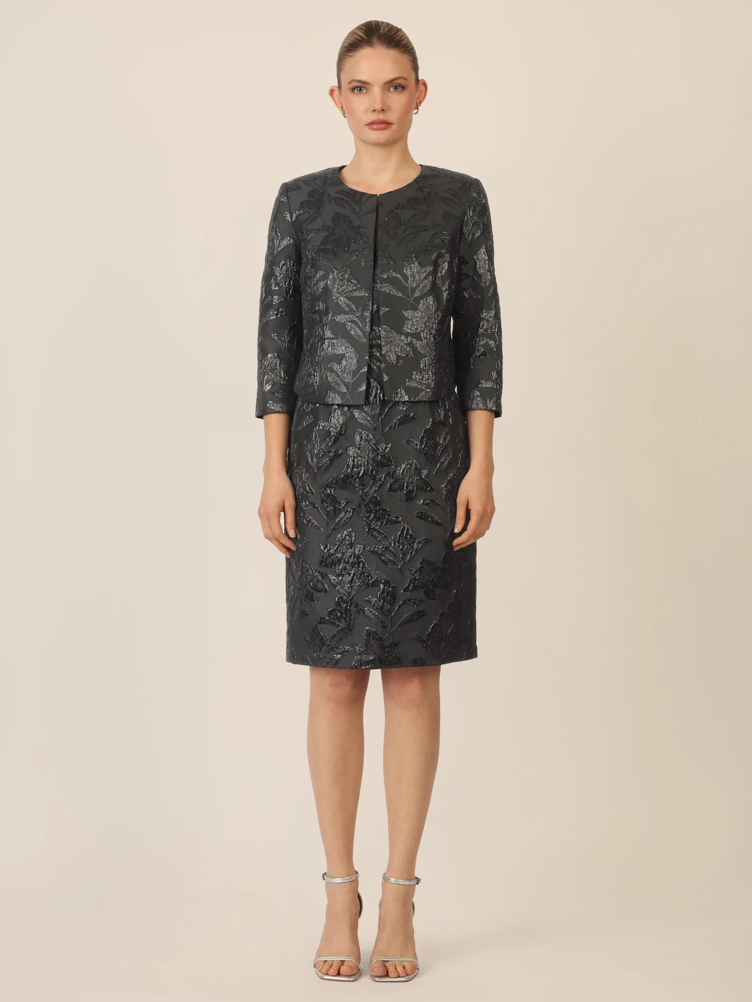 APART Jacquard Bolero mit Glanzstruktur | schwarz - Image 2