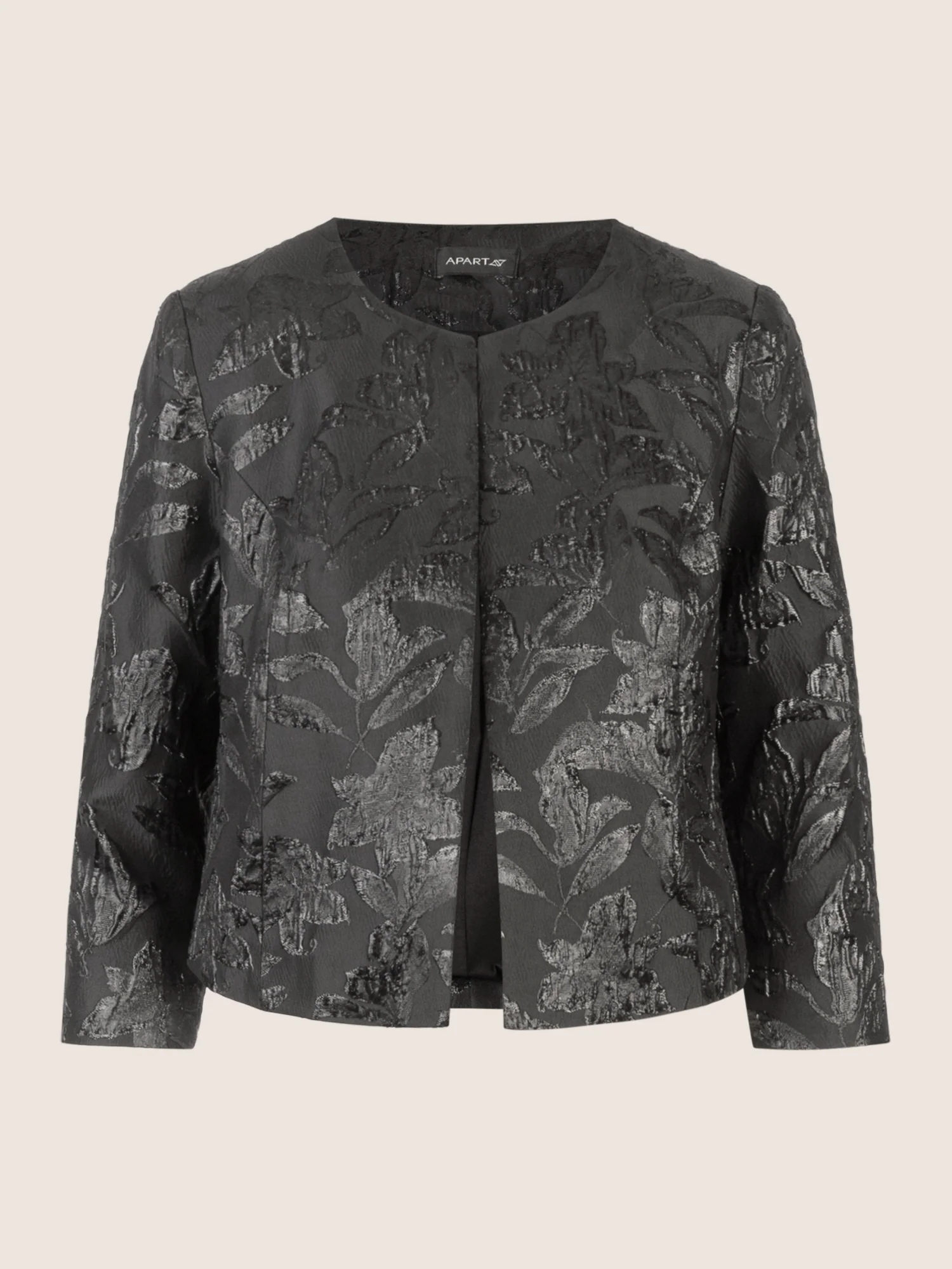 APART Jacquard Bolero mit Glanzstruktur | schwarz - Image 4