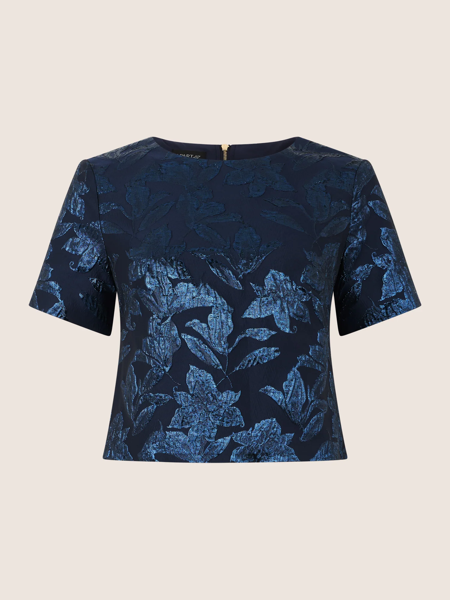 APART Jacquard-Top mit schimmerndem Strukturmotiv | nachtblau-metallic - Image 4