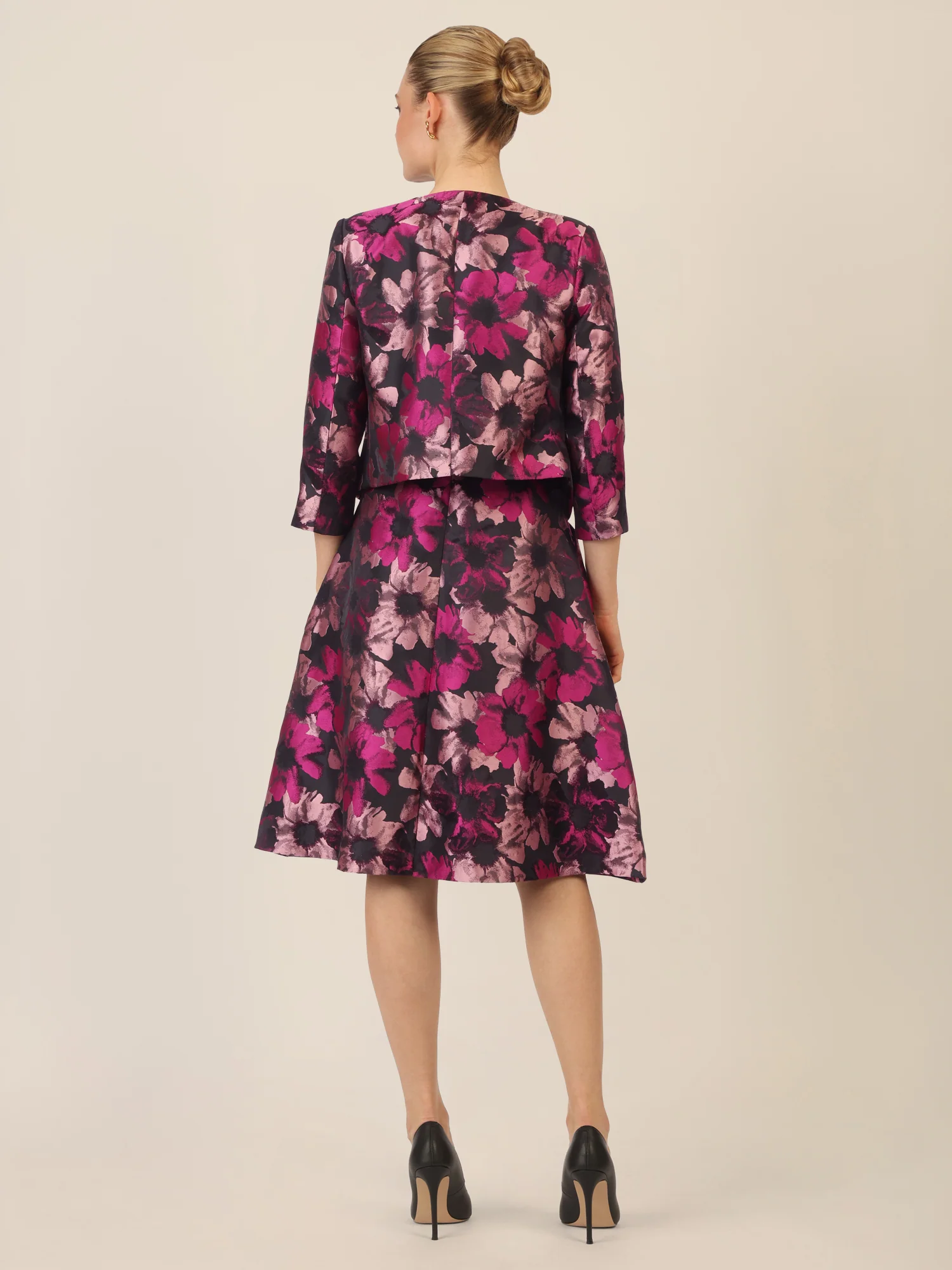 APART Jacquardbolero mit floralem Muster | schwarz-multicolor - Image 3