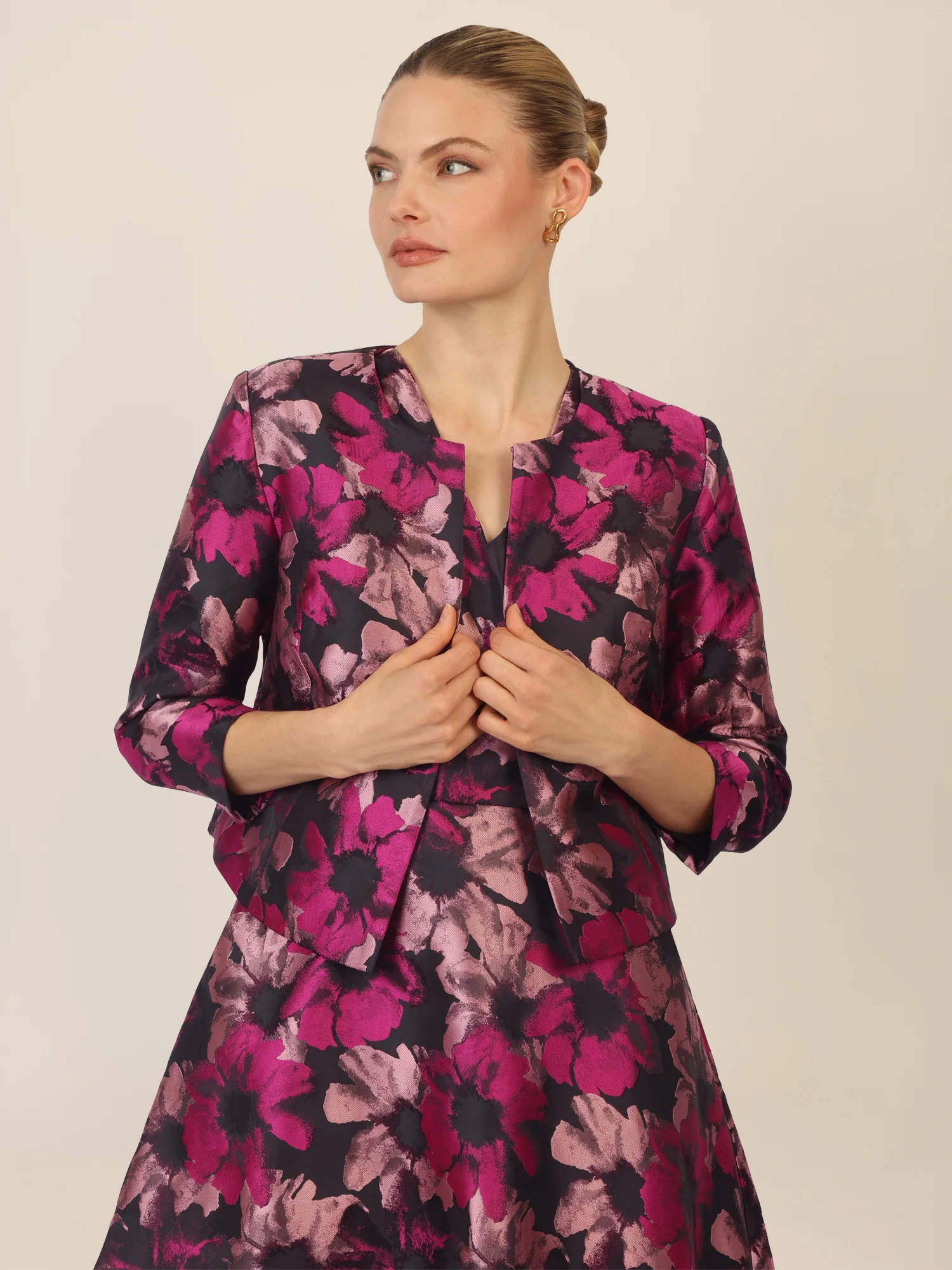 APART Jacquardbolero mit floralem Muster | schwarz-multicolor - Image 5