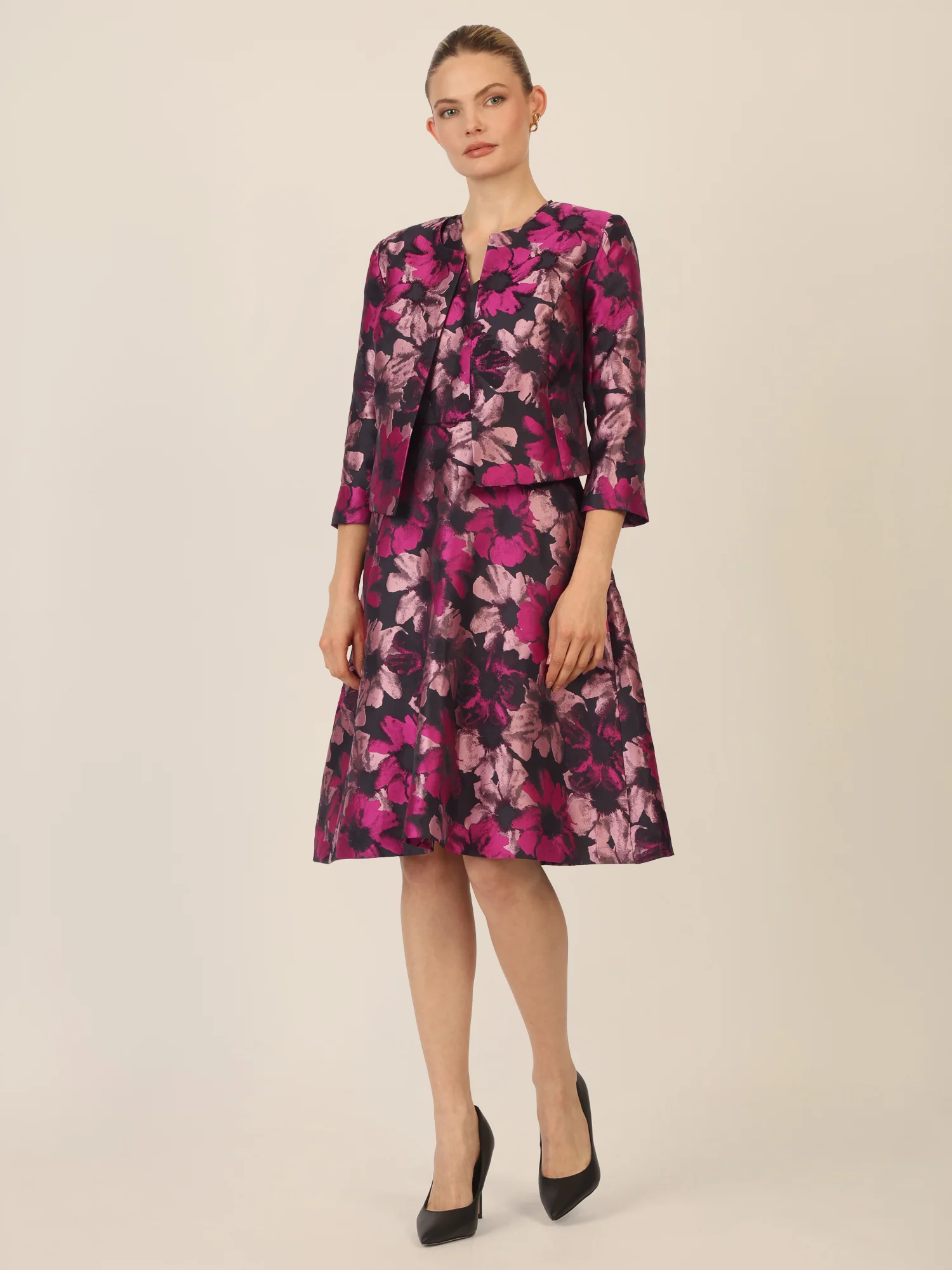 APART Jacquardbolero mit floralem Muster | schwarz-multicolor - Image 6