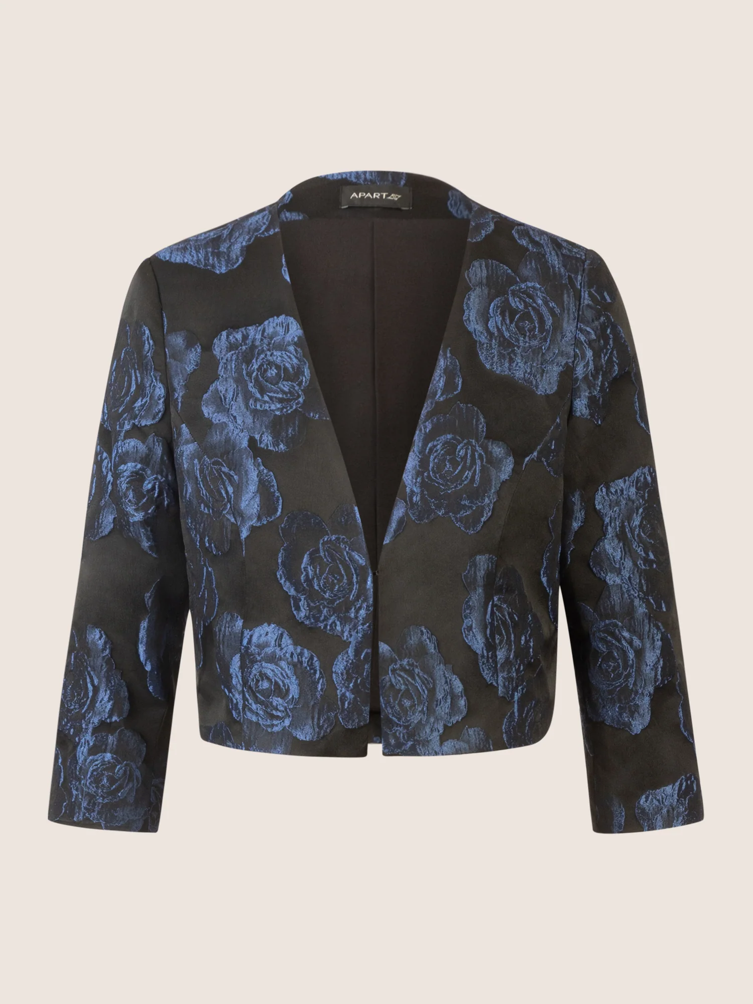 APART Jacquardbolero mit Rosenmuster | schwarz-nachtblau - Image 4